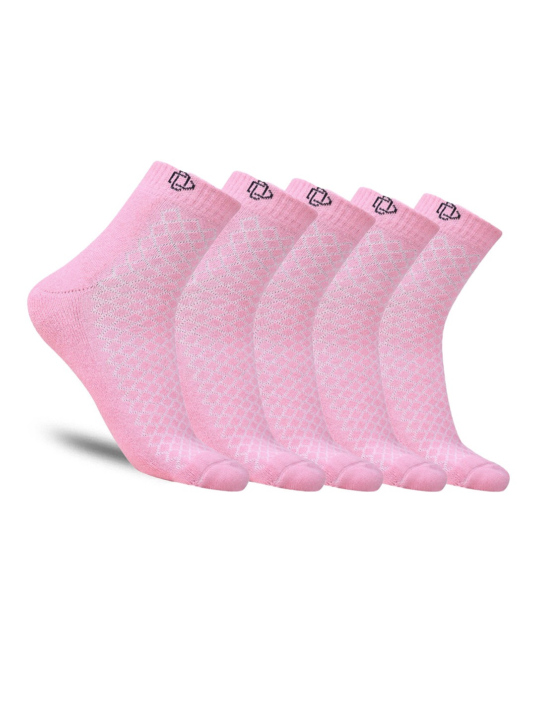 

Dollar Socks Pack Of 5 Checked Above Ankle-Length Cotton Socks, Pink