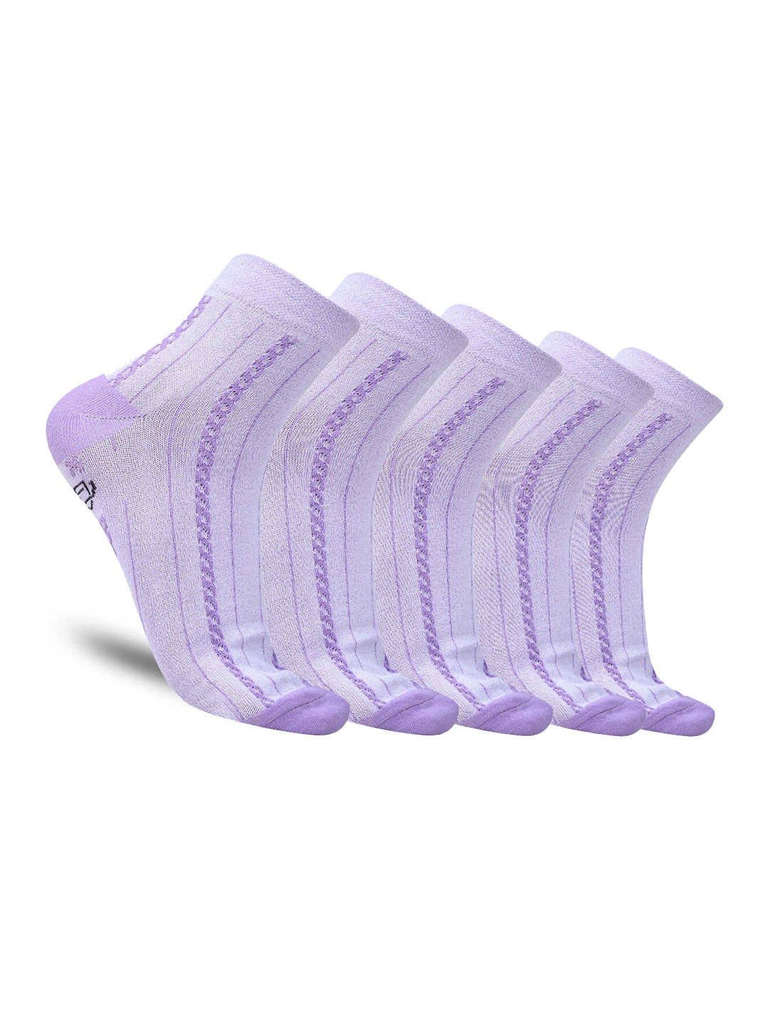 

Dollar Socks Pack of 5 Patterned Cotton Ankle Length Socks, Purple