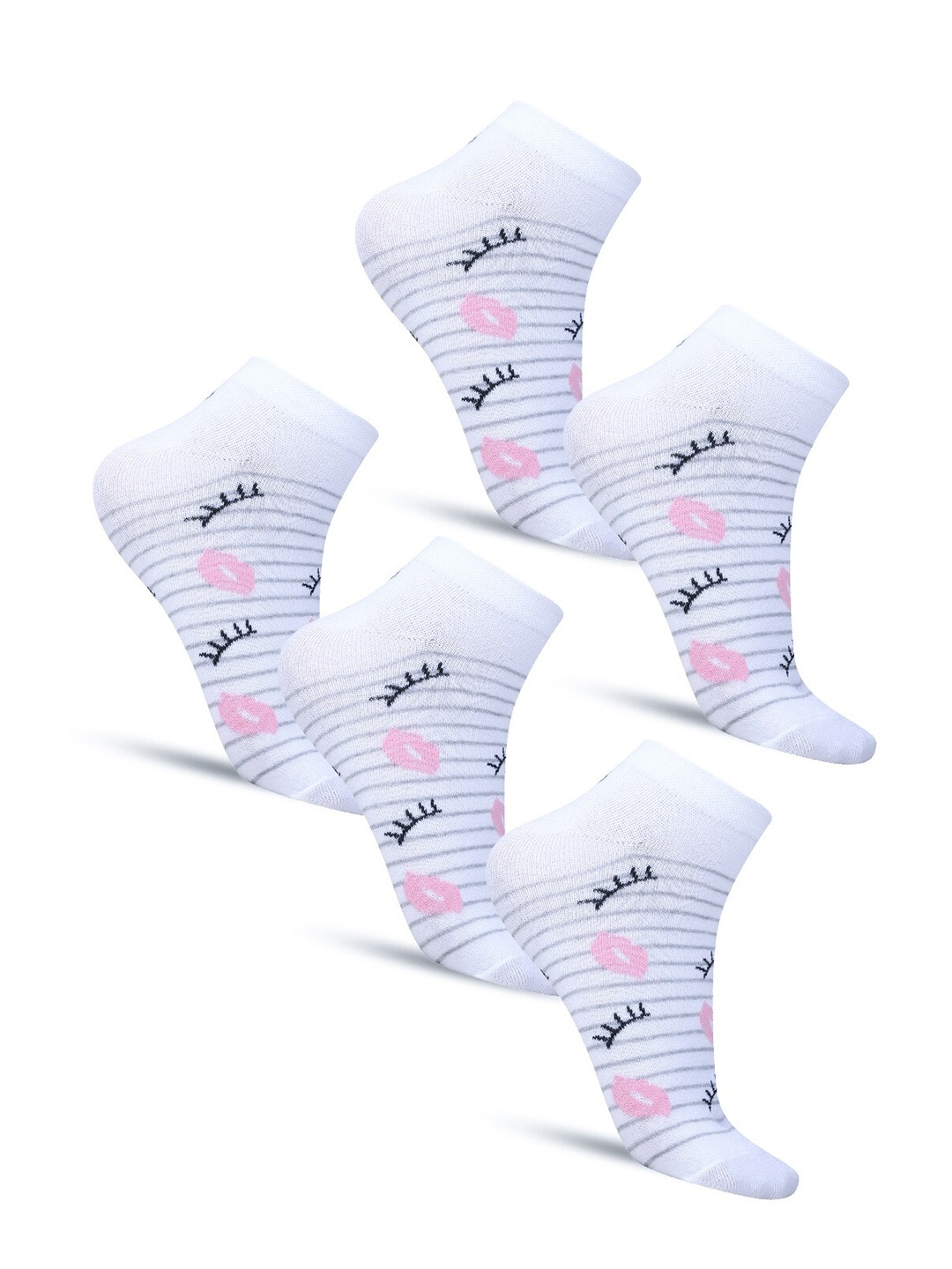 

Dollar Socks Pack Of 5 Cotton Ankle-Length Socks, Cream