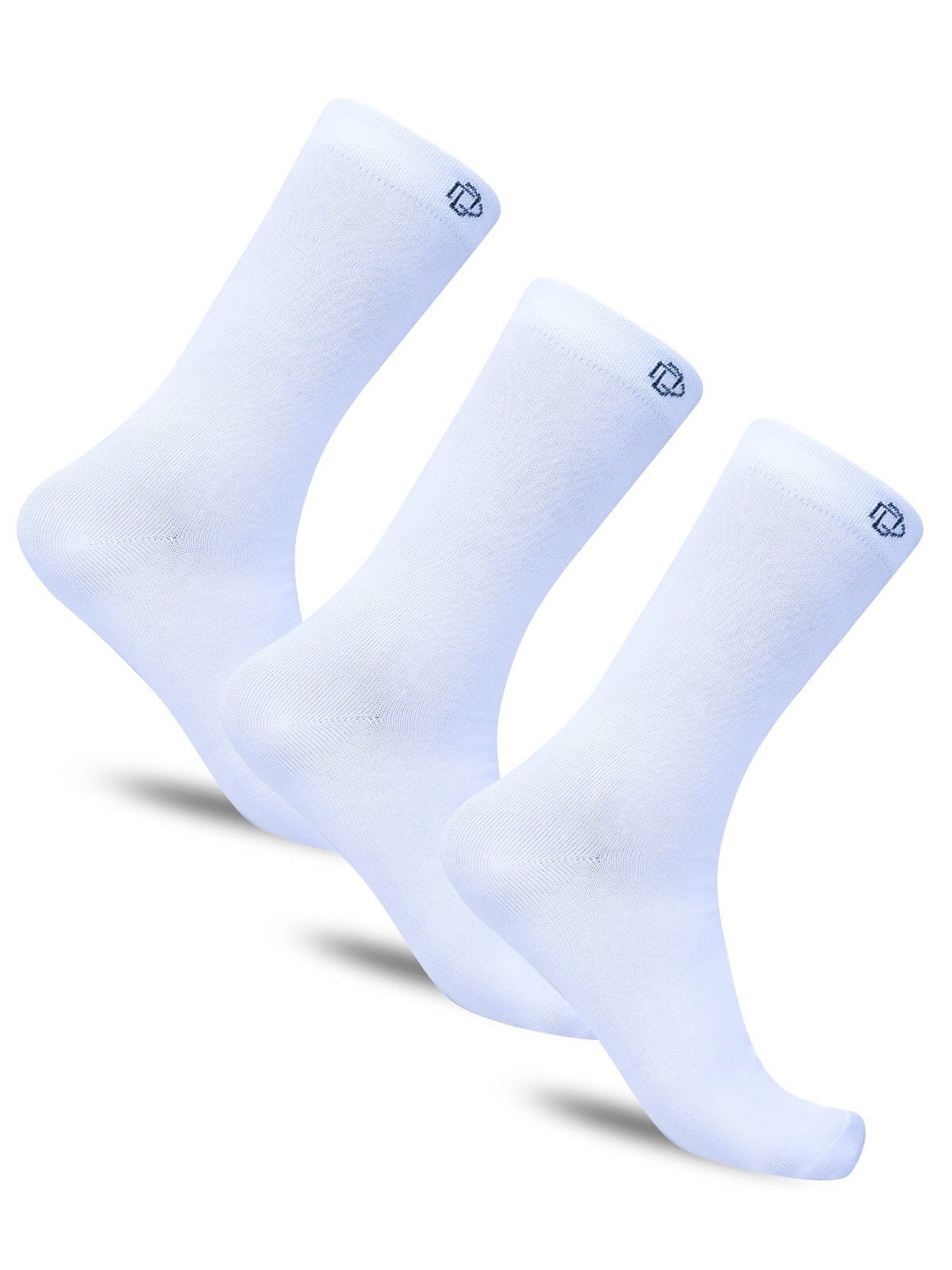 

Dollar Socks Men Pack Of 3 Cotton Calf-Length Socks, White