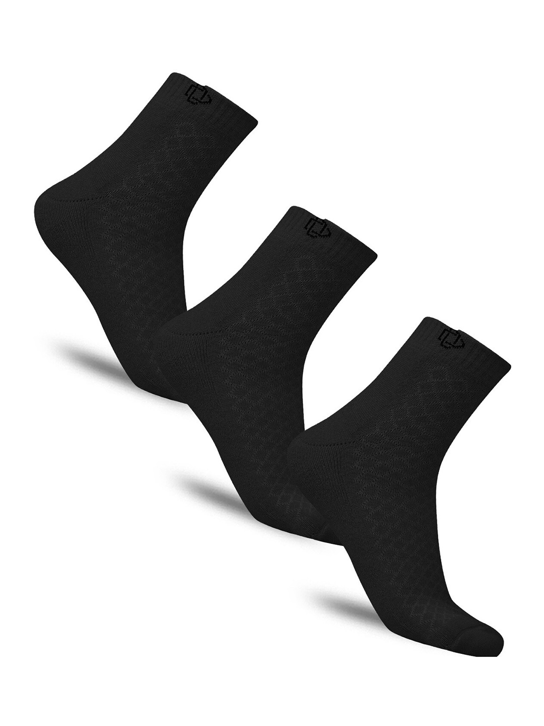 

Dollar Socks Men Pack Of 3 Cotton Ankle-Length Socks, Black