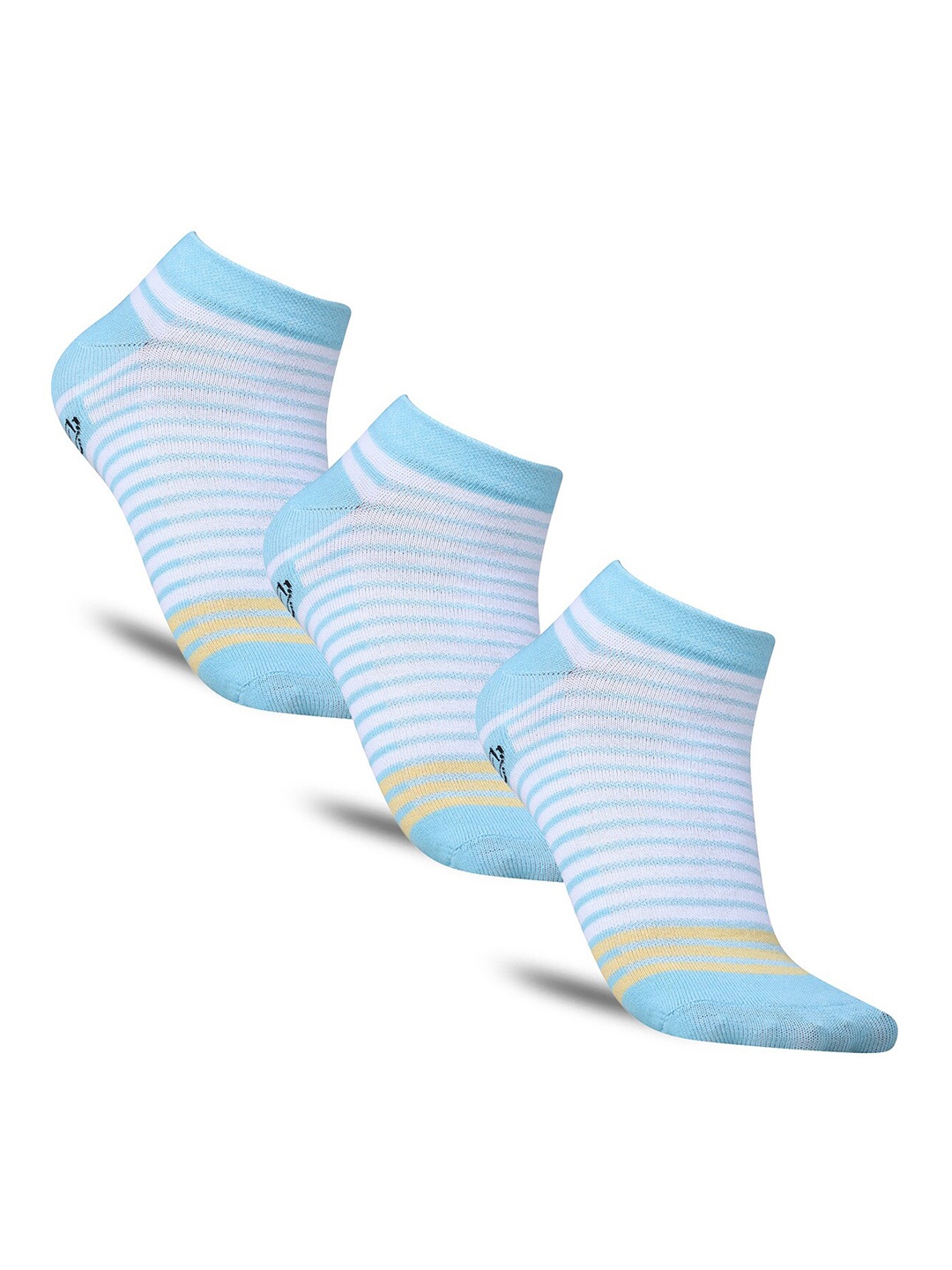 

Dollar Socks Men Pack Of 3 Striped Cotton Ankle-Length Socks, Blue