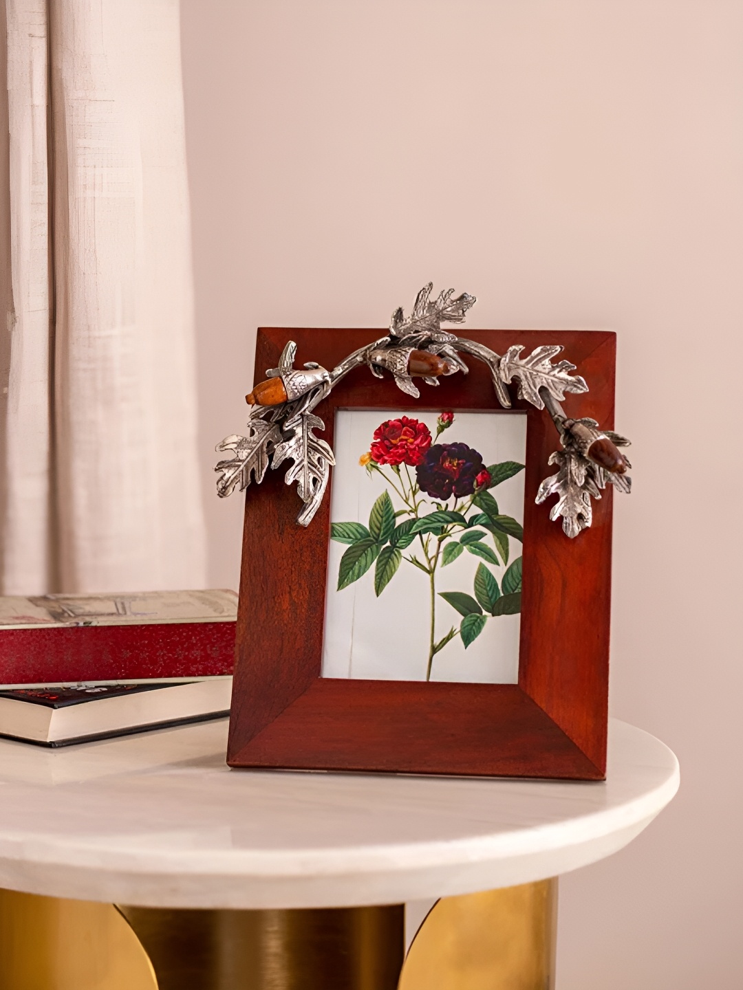 THEDECORKART Brown Wooden Table Photo Frame