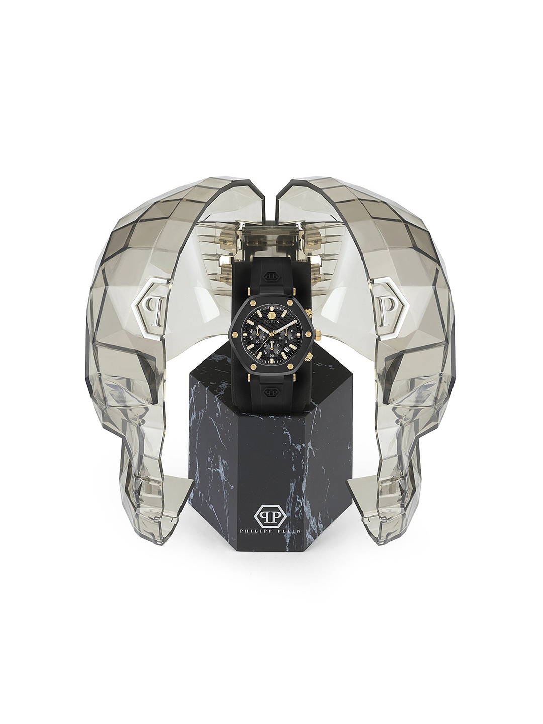 

PHILIPP PLEIN Men Textured Stainless Steel Analogue Watch PWZBA0223, Black