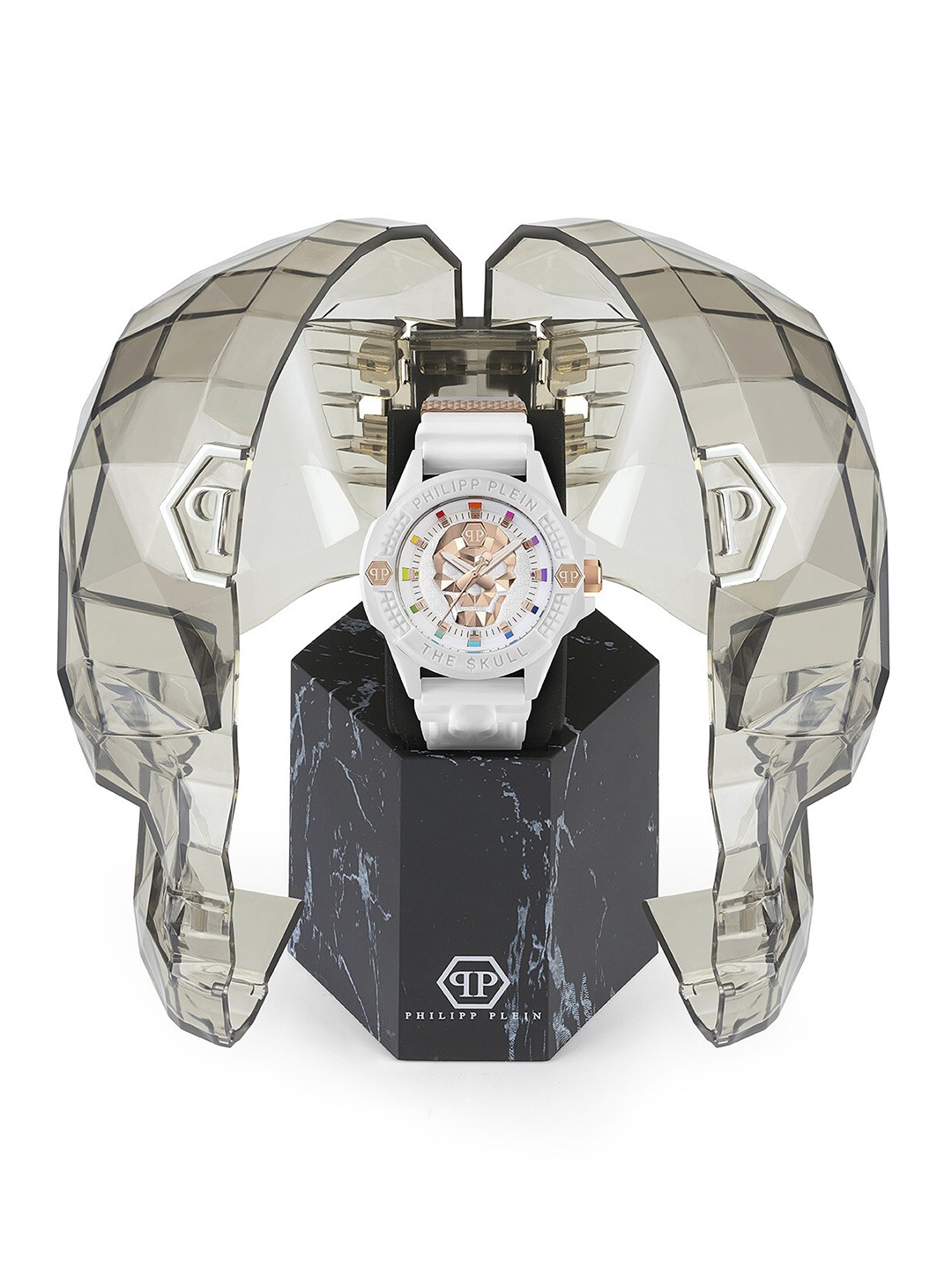 

PHILIPP PLEIN Men Textured Bioceramic Analogue Watch PWUBA0123, White