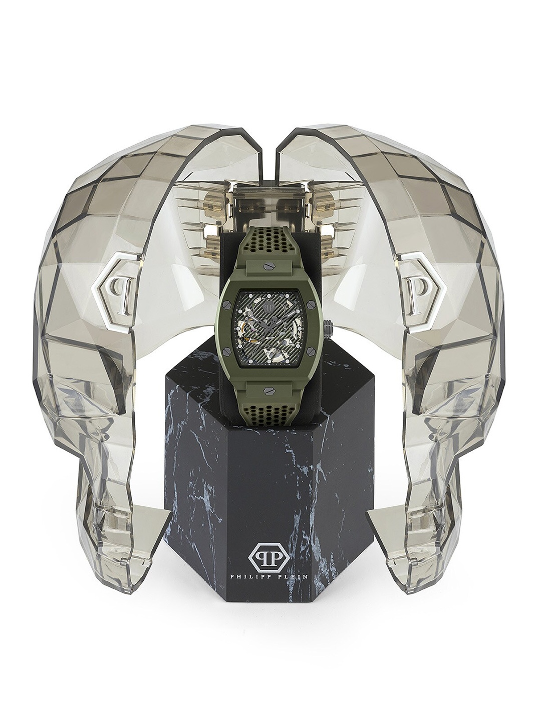 

PHILIPP PLEIN Men Printed Analogue Bioceramic Automatic Watch PWVBA0223, Green
