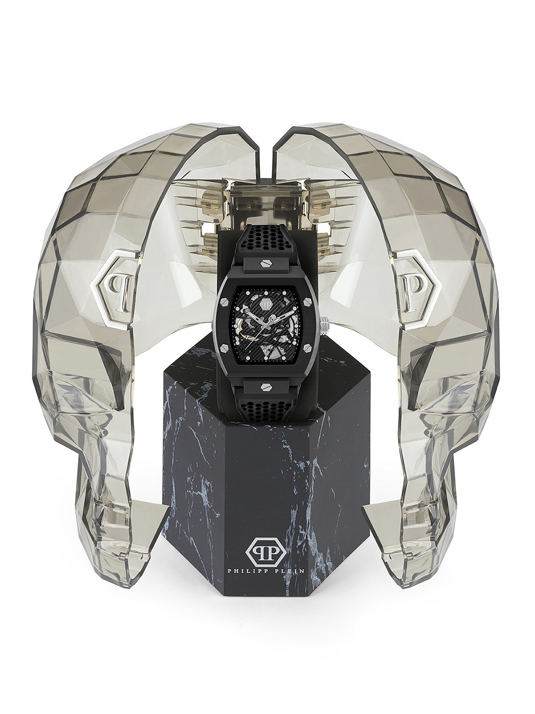 

PHILIPP PLEIN Men Rectangular Bioceramic Analogue Automatic Watch PWVBA0423, Black