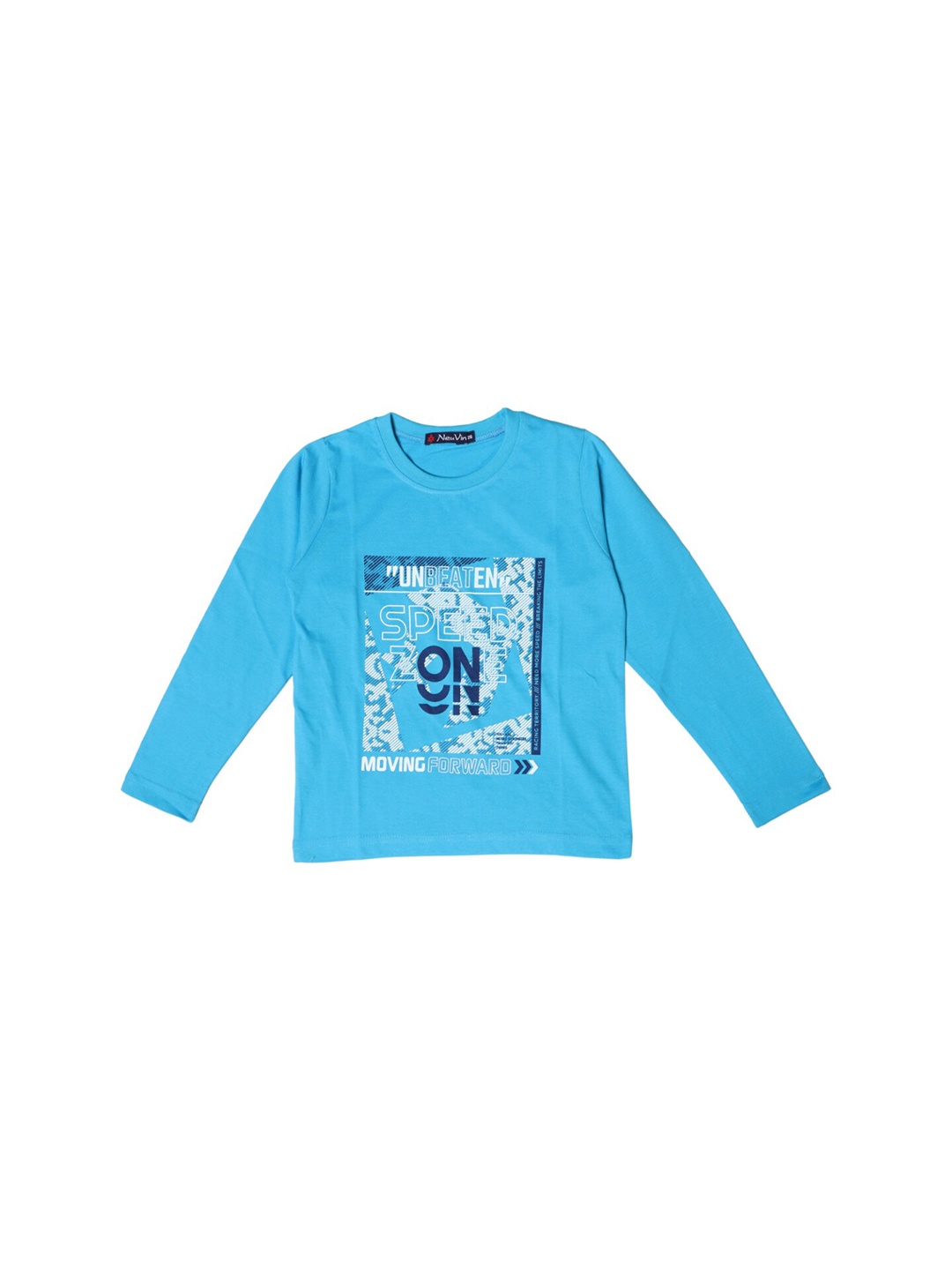 

BAESD Boys Typography Printed Cotton T-shirt, Turquoise blue