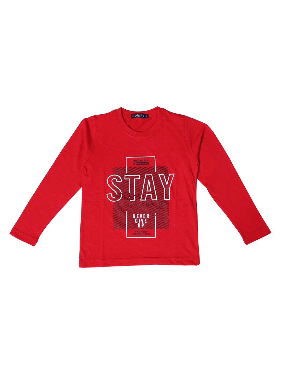 

BAESD Boys Typography Printed Cotton T-shirt, Red
