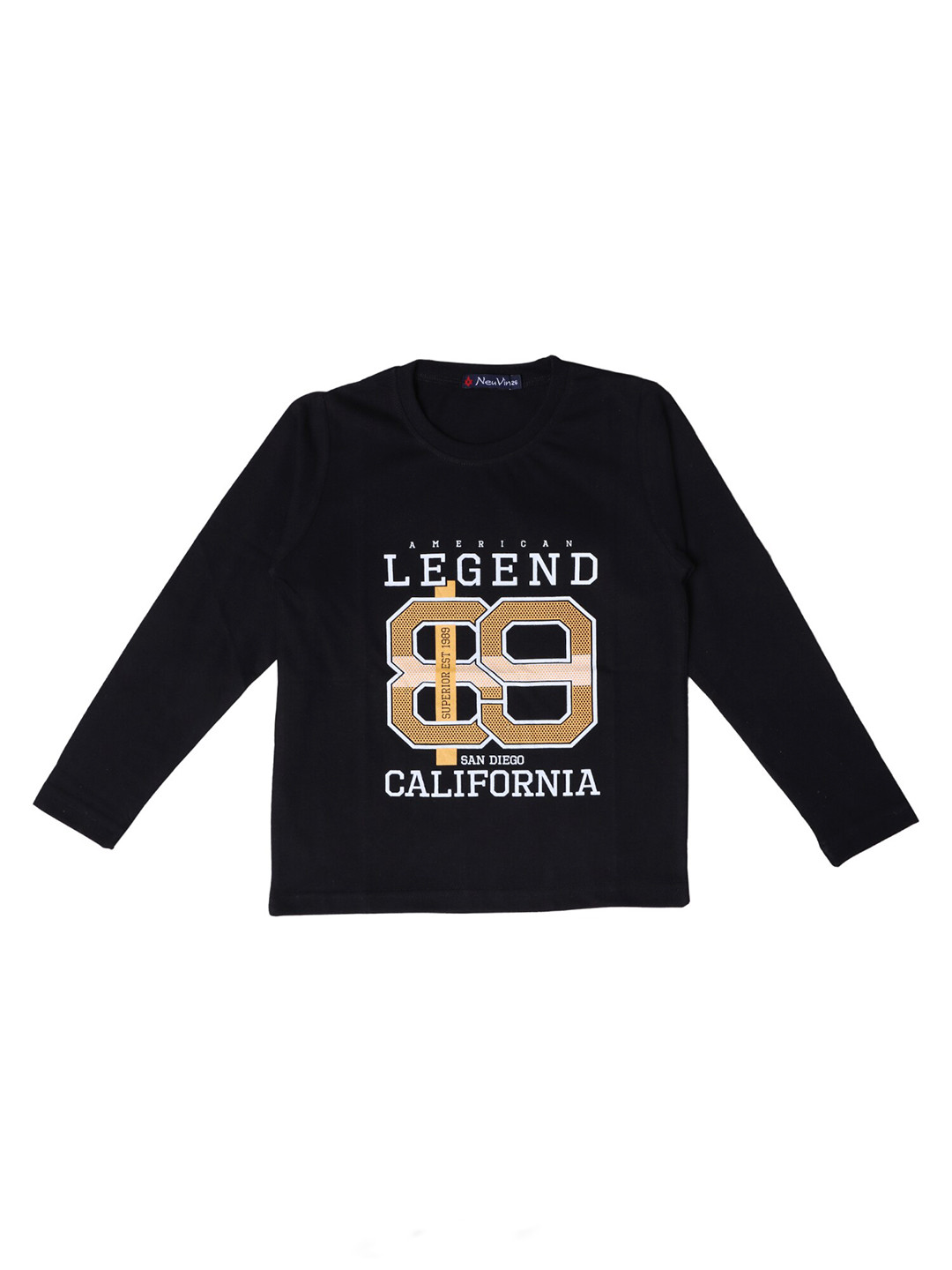 

BAESD Boys Typography Printed Cotton T-shirt, Black