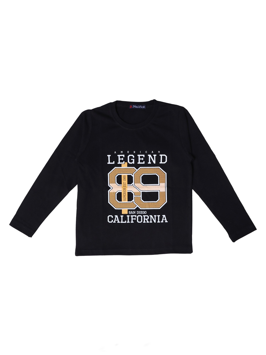 

BAESD Boys Typography Printed Cotton T-shirt, Black