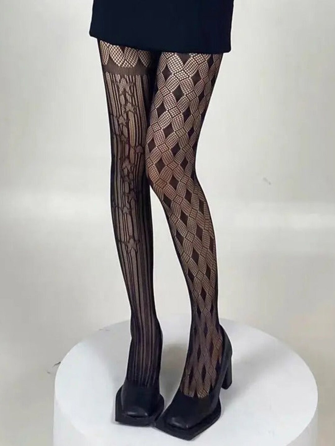 

Krelin Self Design Sheer Stockings, Black