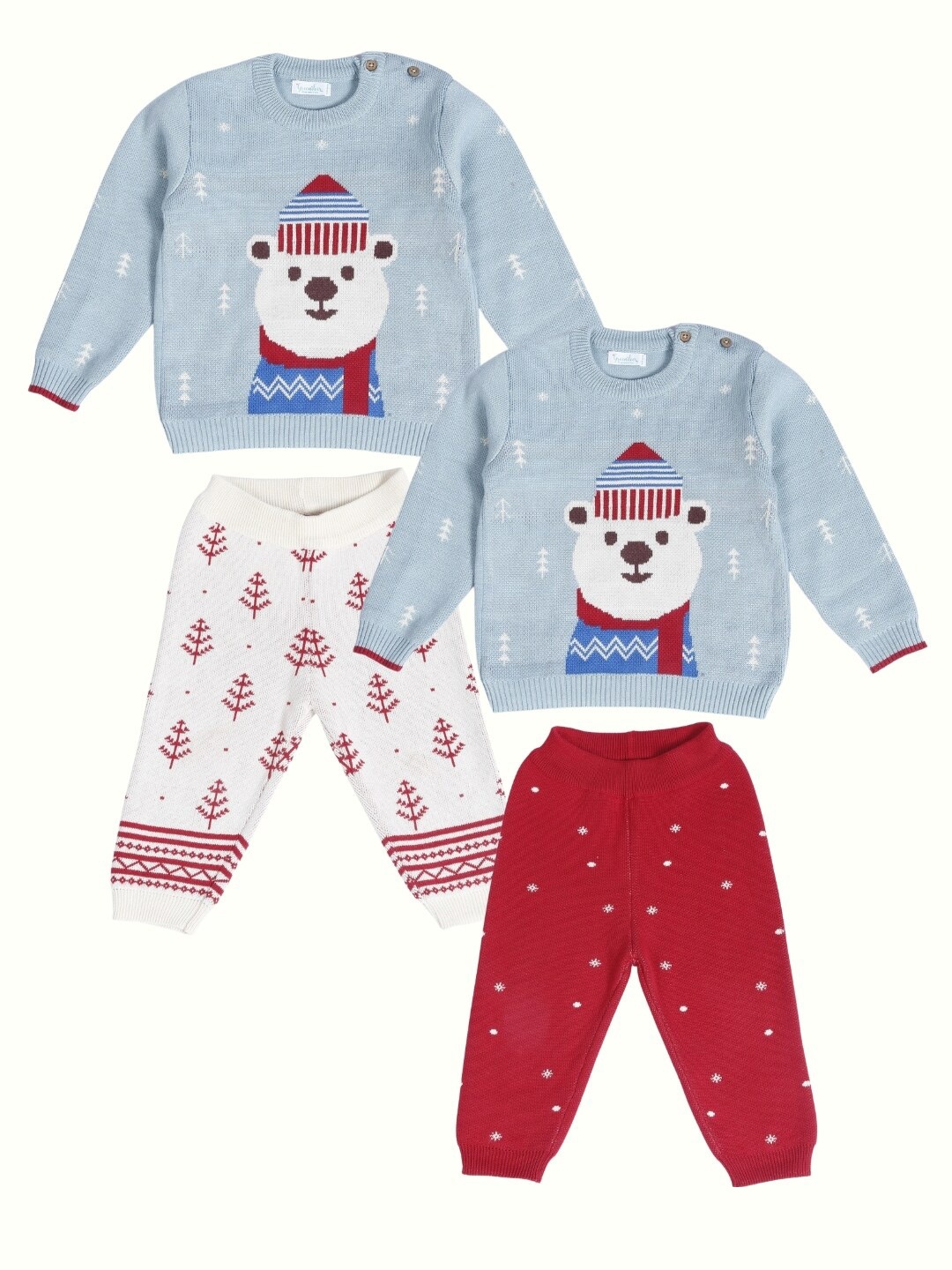

Greendeer Kids Pack Of 4 Self Design Pure Cotton Clothing Set, White
