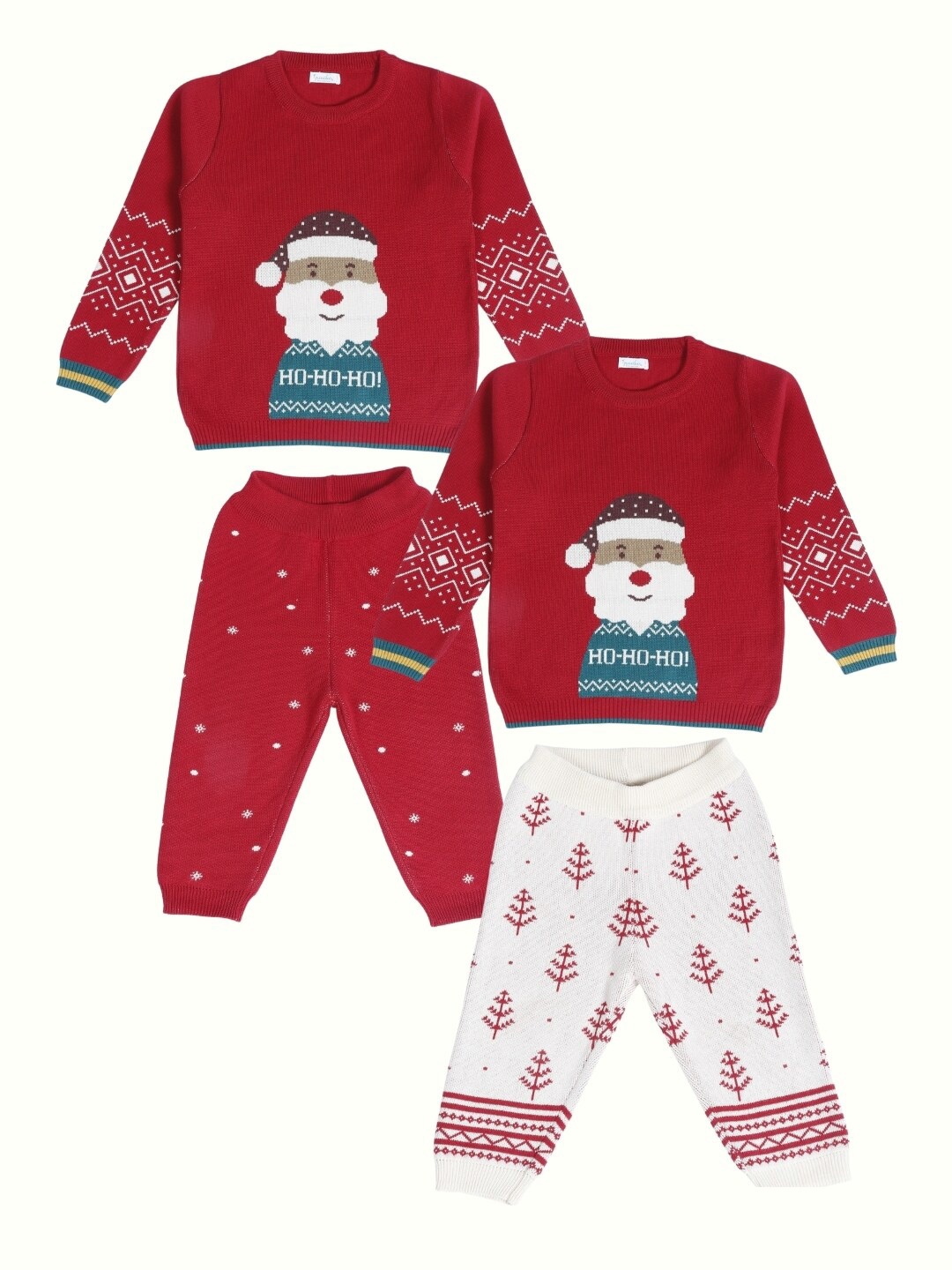 

Greendeer Kids Pack Of 4 Self Design Pure Cotton Clothing Set, Red