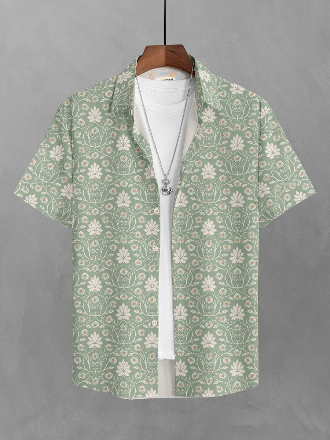 

BULLMER Men Olive Green Straight Printed Casual Shirt