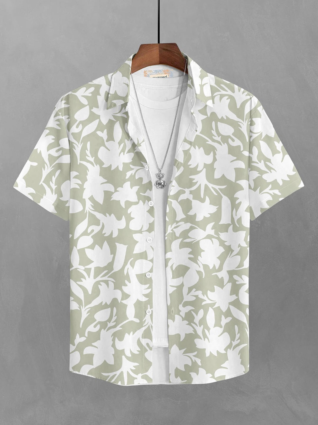 

BULLMER Men Green Straight Printed Casual Shirt