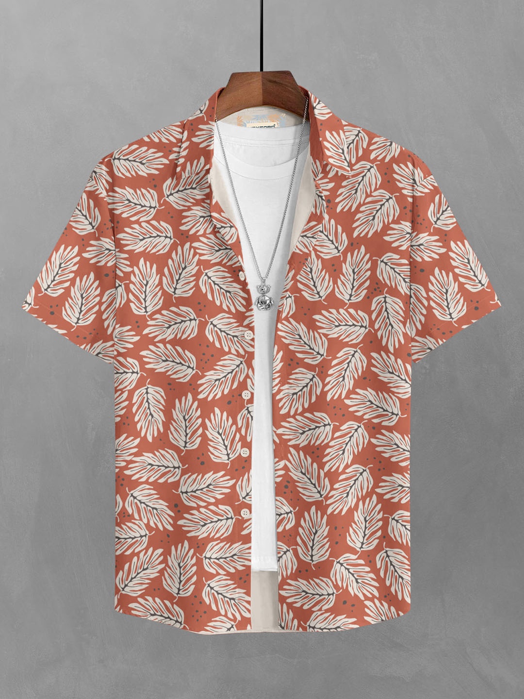 

BULLMER Men Orange Straight Printed Casual Shirt