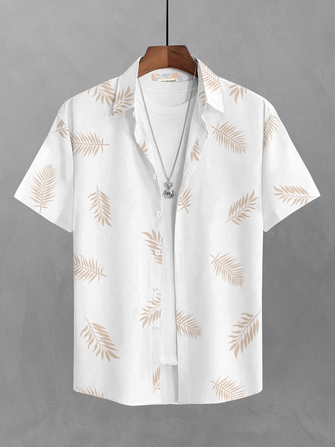 

BULLMER Men White Straight Printed Casual Shirt