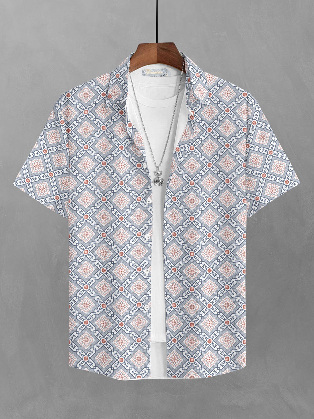 

BULLMER Men Blue Straight Printed Casual Shirt