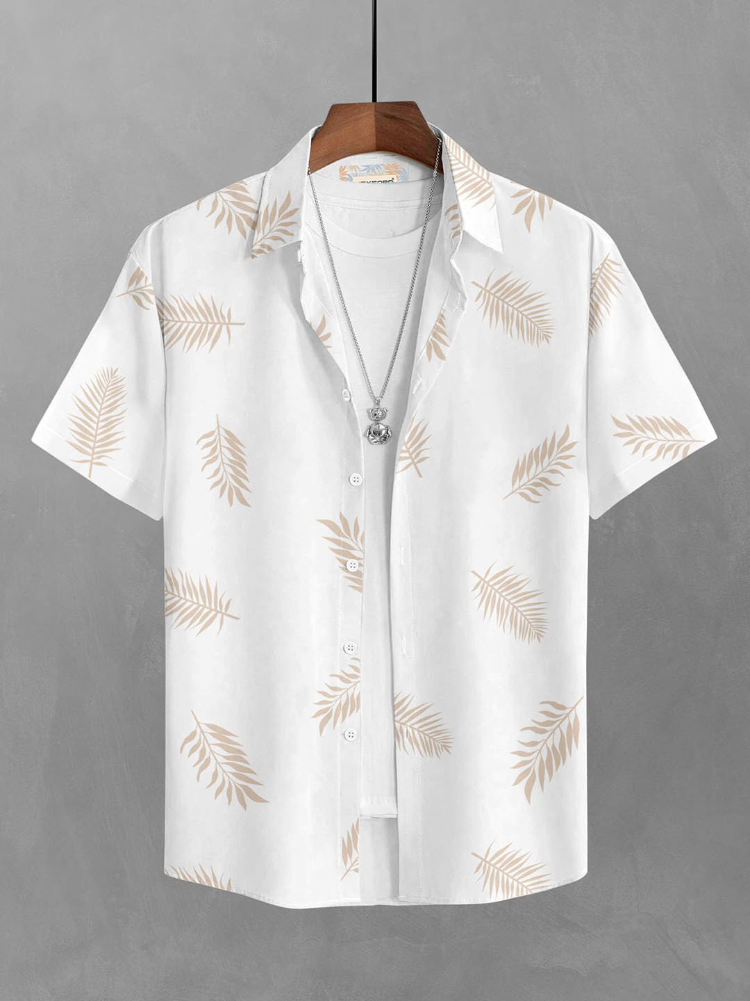

BULLMER Men White Straight Printed Casual Shirt