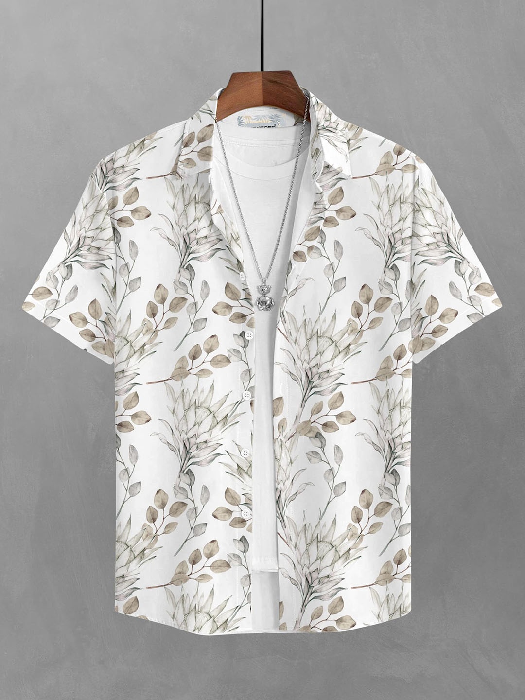

BULLMER Men White Straight Printed Casual Shirt