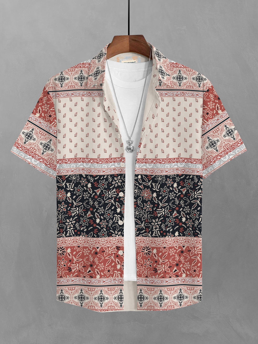 

BULLMER Men Orange Straight Printed Casual Shirt