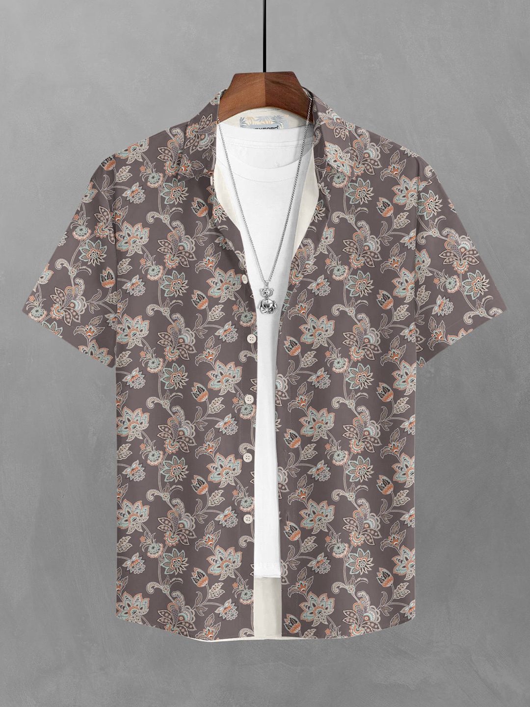 

BULLMER Men Brown Straight Printed Casual Shirt