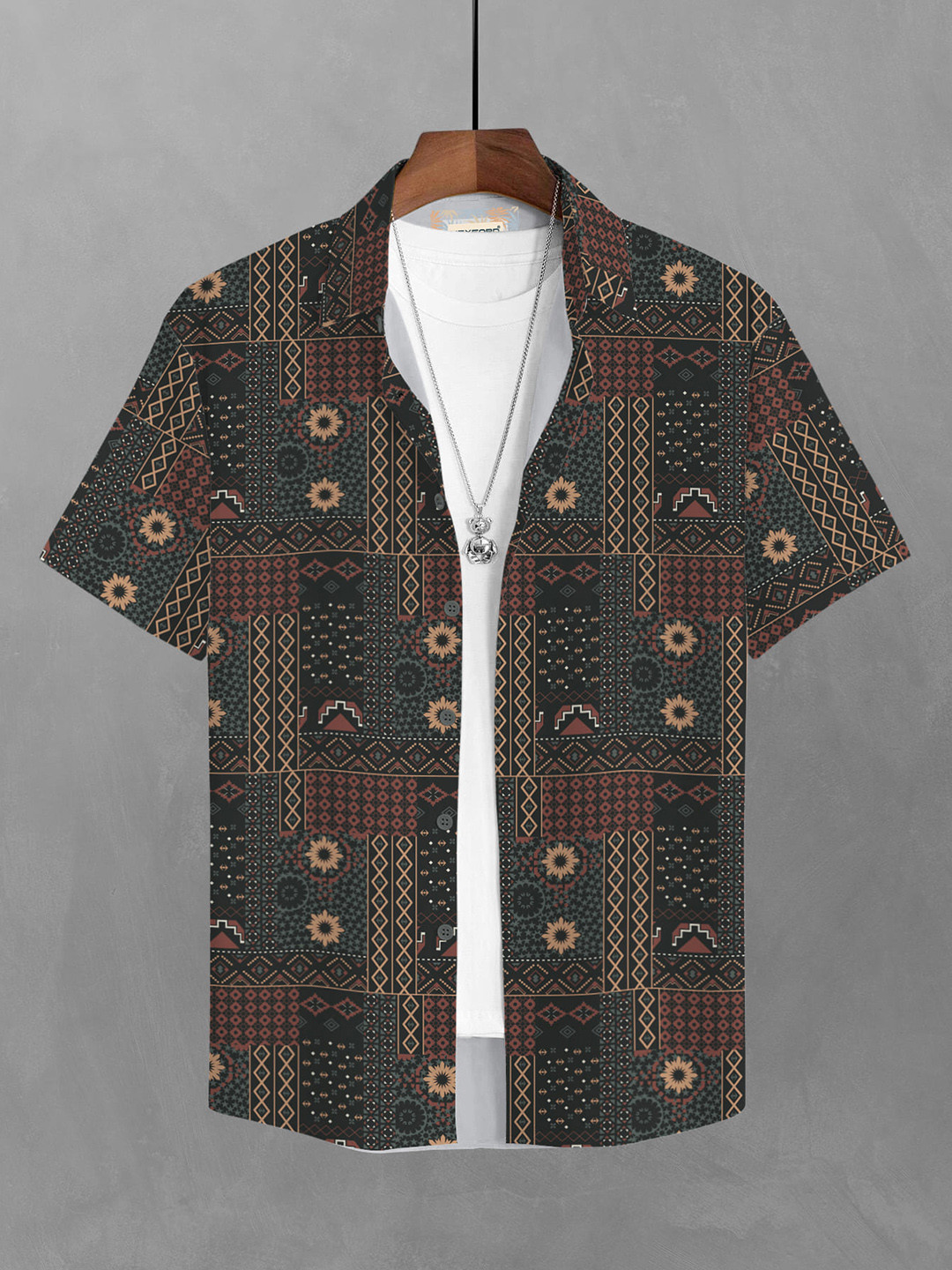 

BULLMER Men Black Straight Printed Casual Shirt
