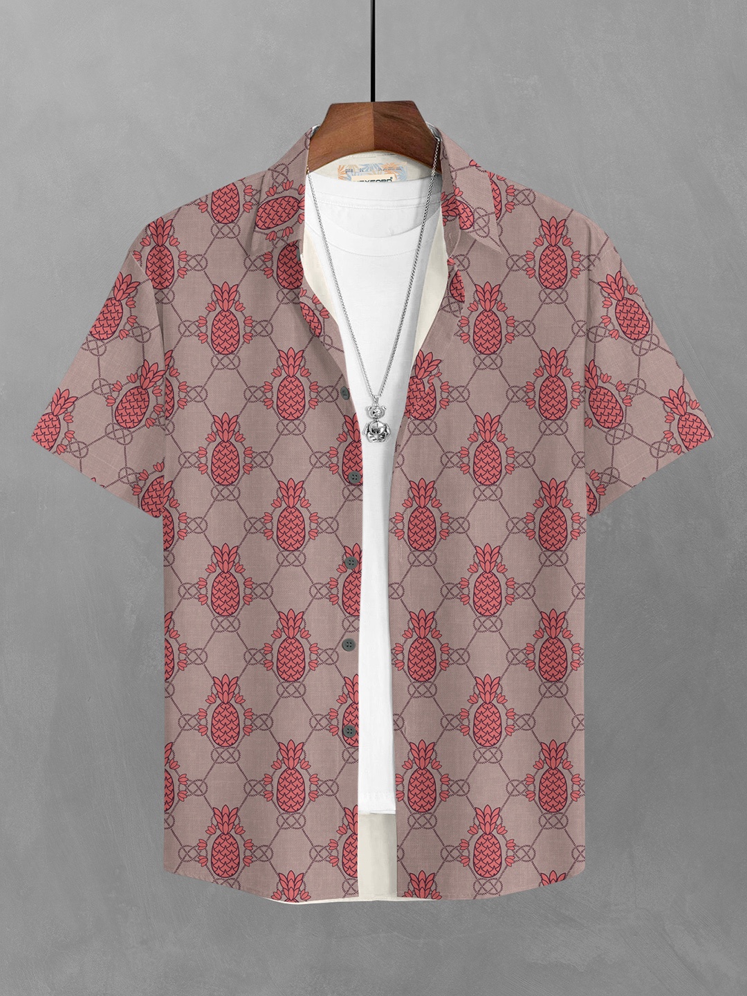 

BULLMER Men Coral Straight Printed Casual Shirt