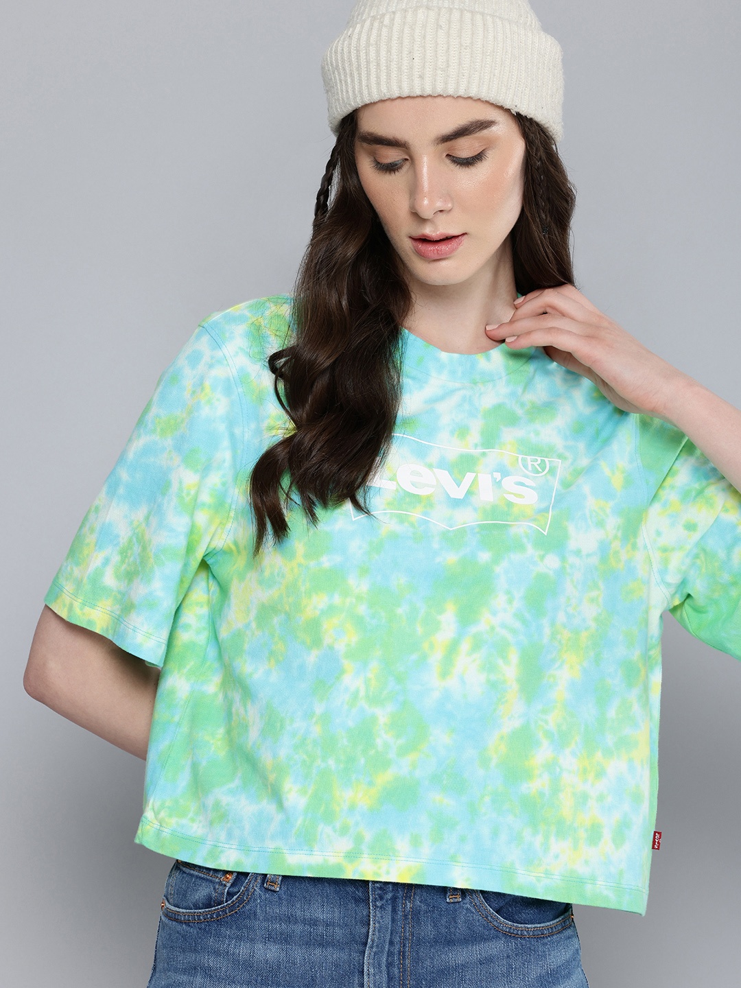 

Levis Tie and Dyed Boxy Pure Cotton T-shirt, Multi