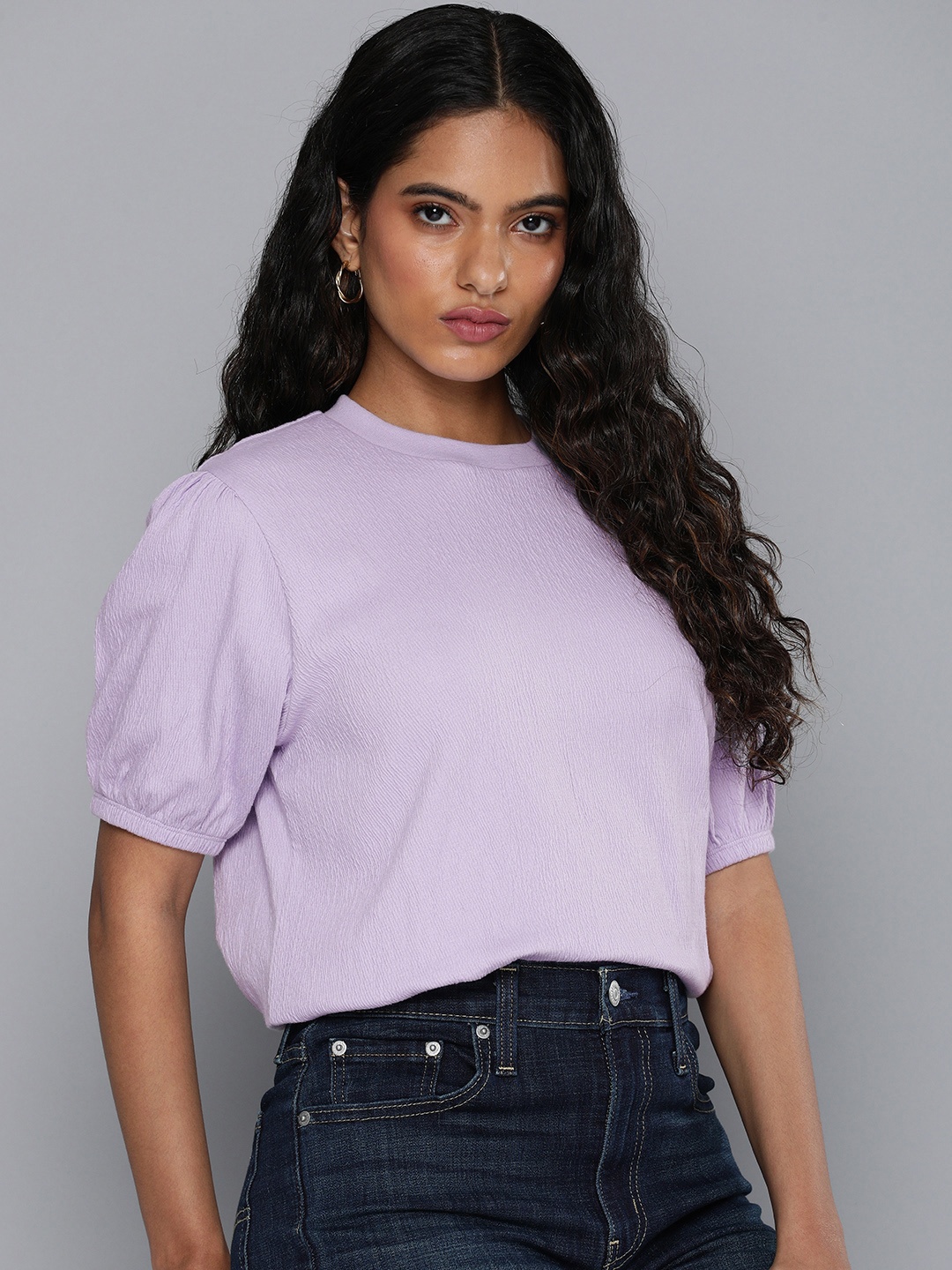 

Levis Self Design Puff Sleeve Top, Lavender