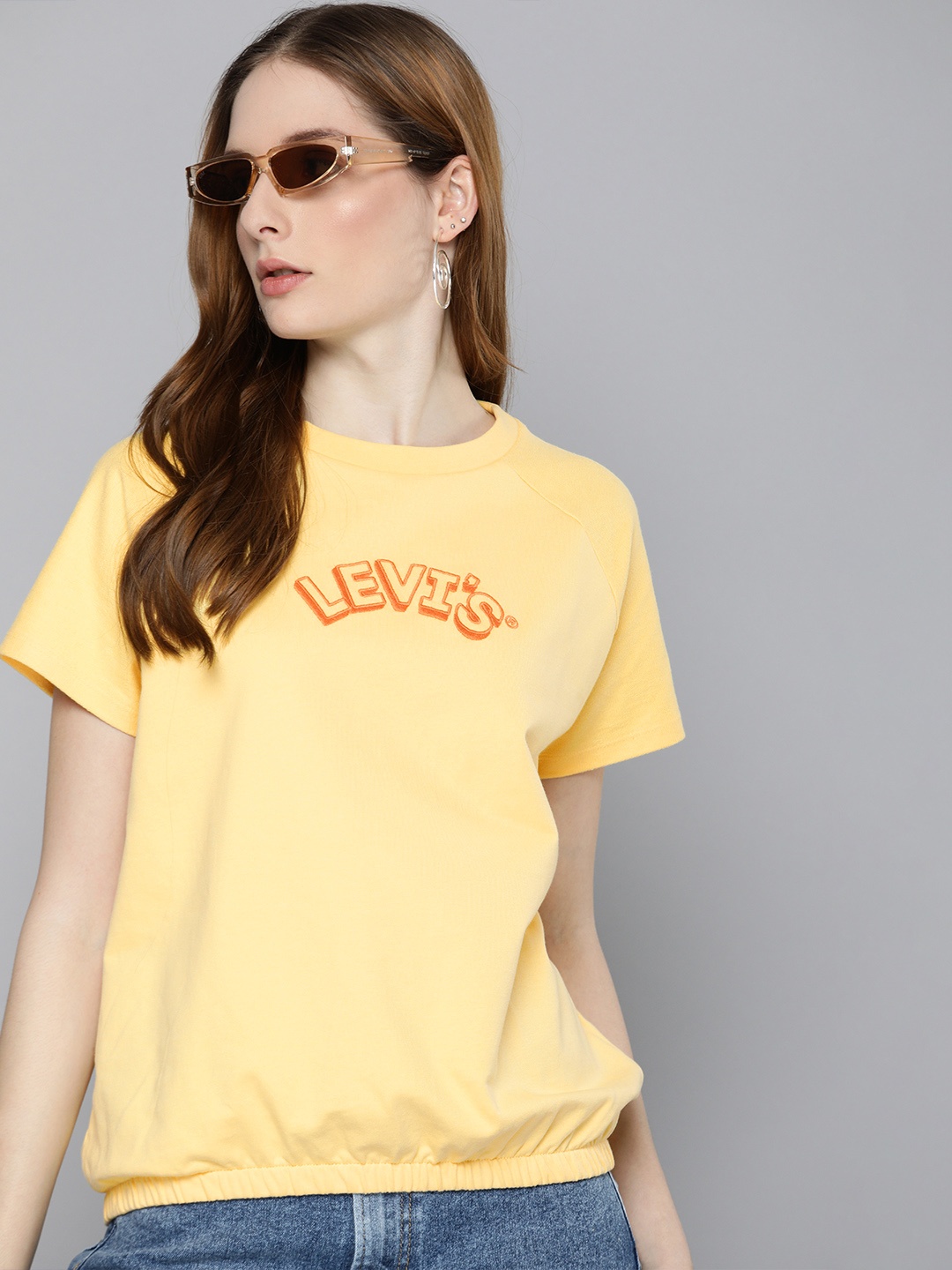 

Levis Women Brand Logo Printed T-shirt, Yellow