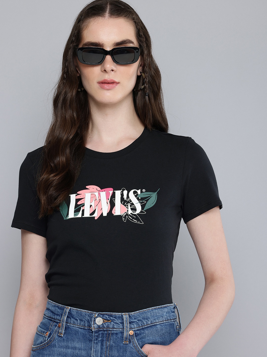 

Levis Brand Logo Printed Pure Cotton T-shirt, Black