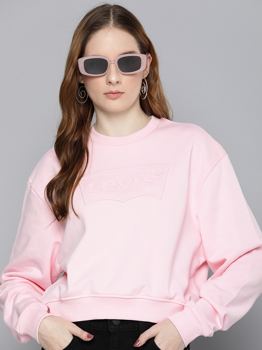 

Levis Women Printed Sweatshirt, Pink