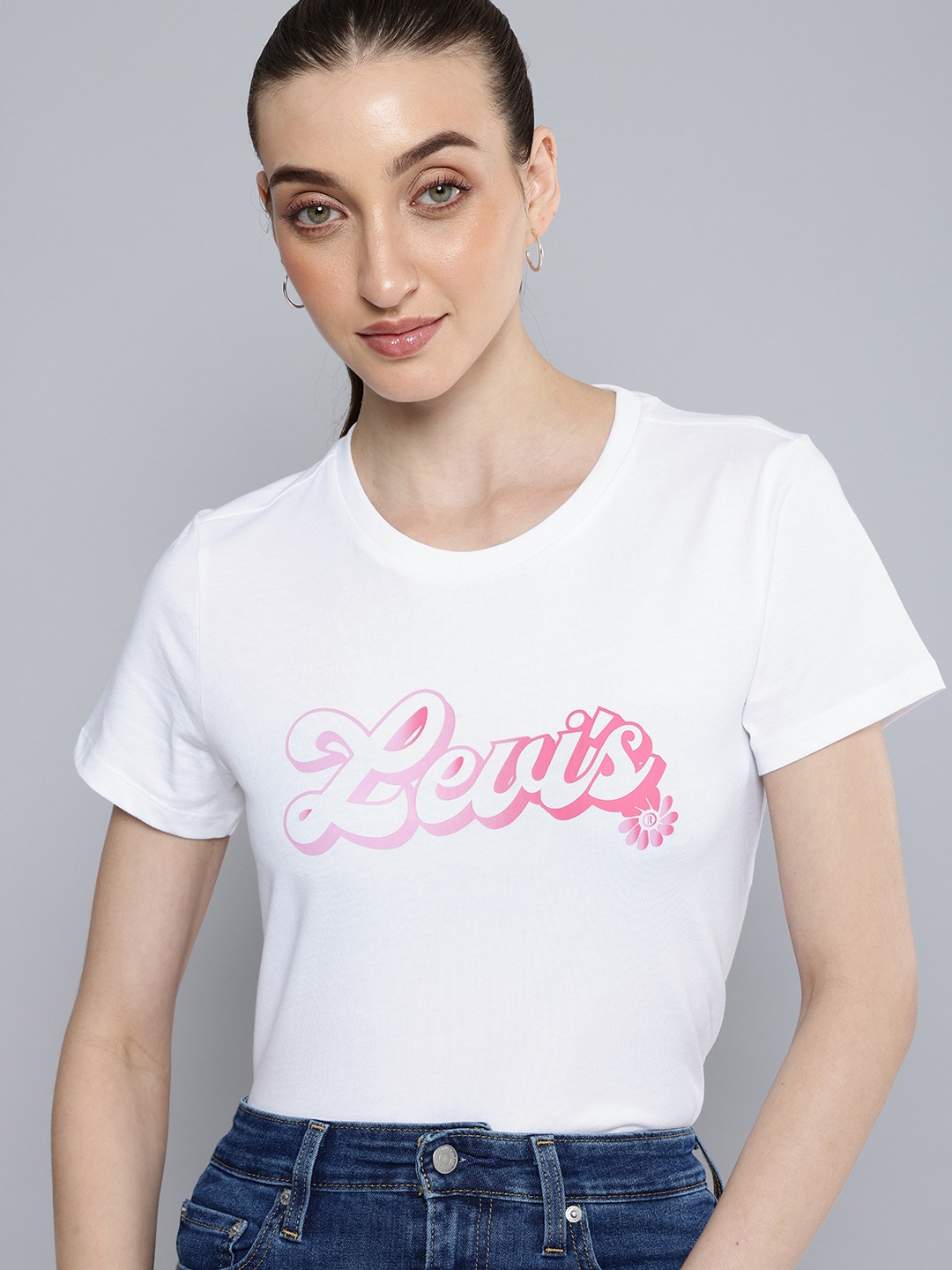 

Levis Brand Logo Printed Pure Cotton T-shirt, White