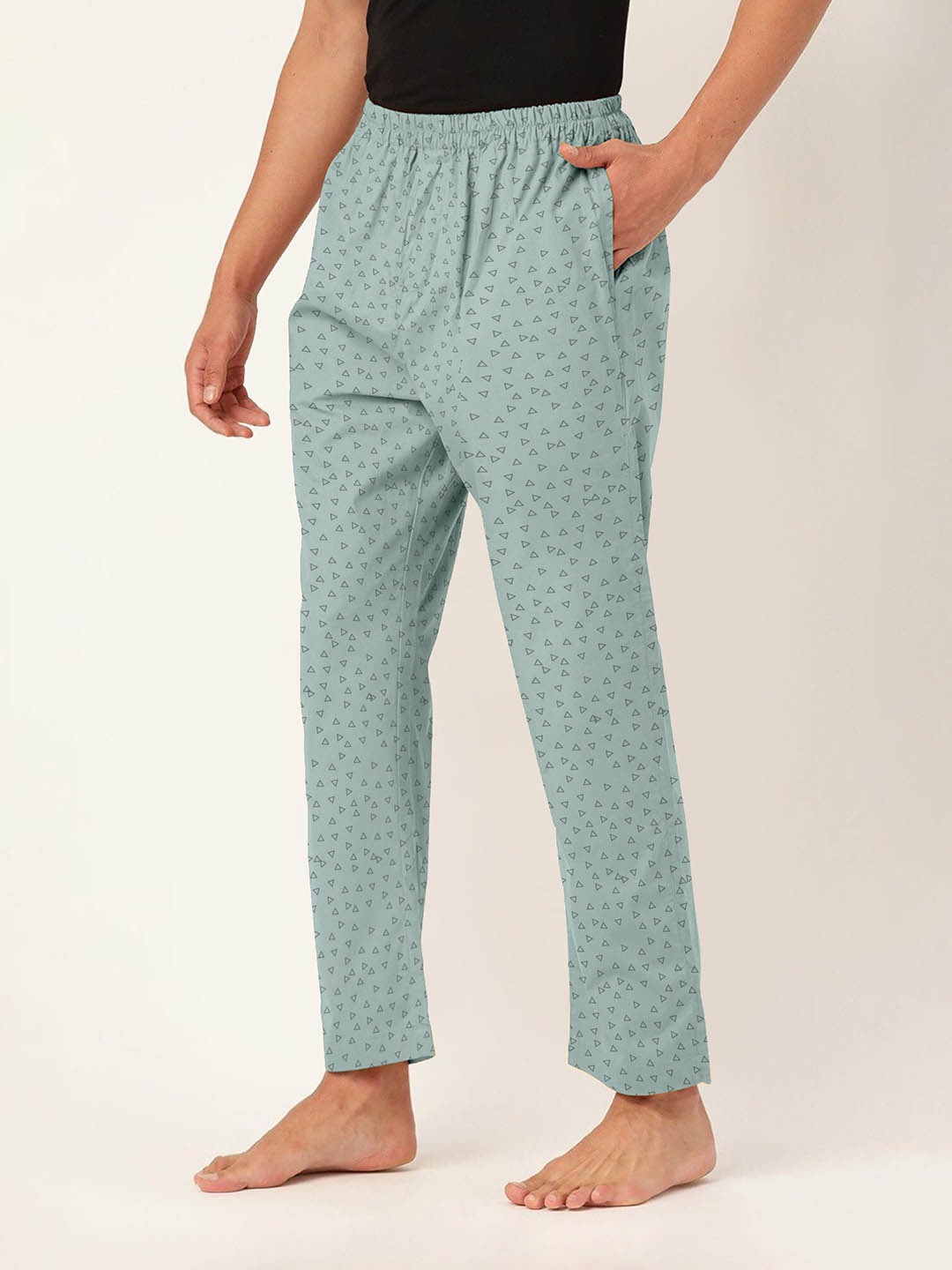 

FTX Men Printed Pure Cotton Straight-Leg Lounge Pant, Blue