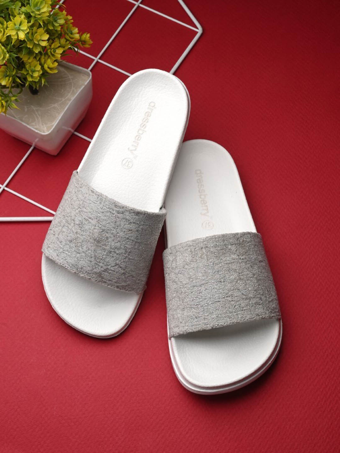

DressBerry Women Open Toe Sliders, White