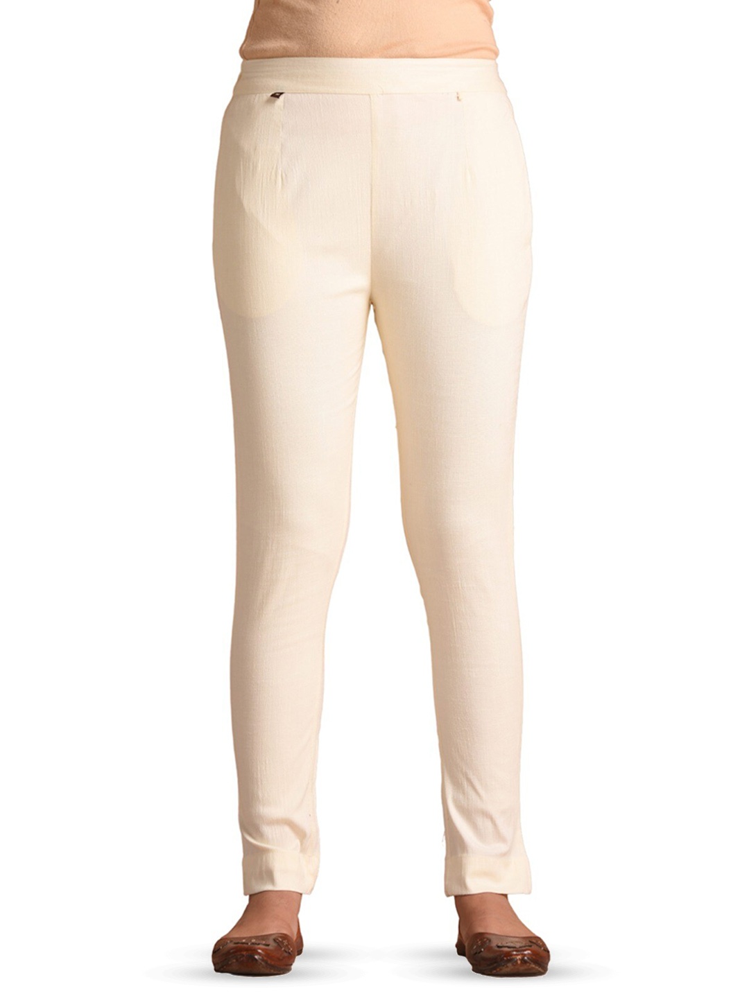 

BAESD Women Easy Wash Trousers, Off white