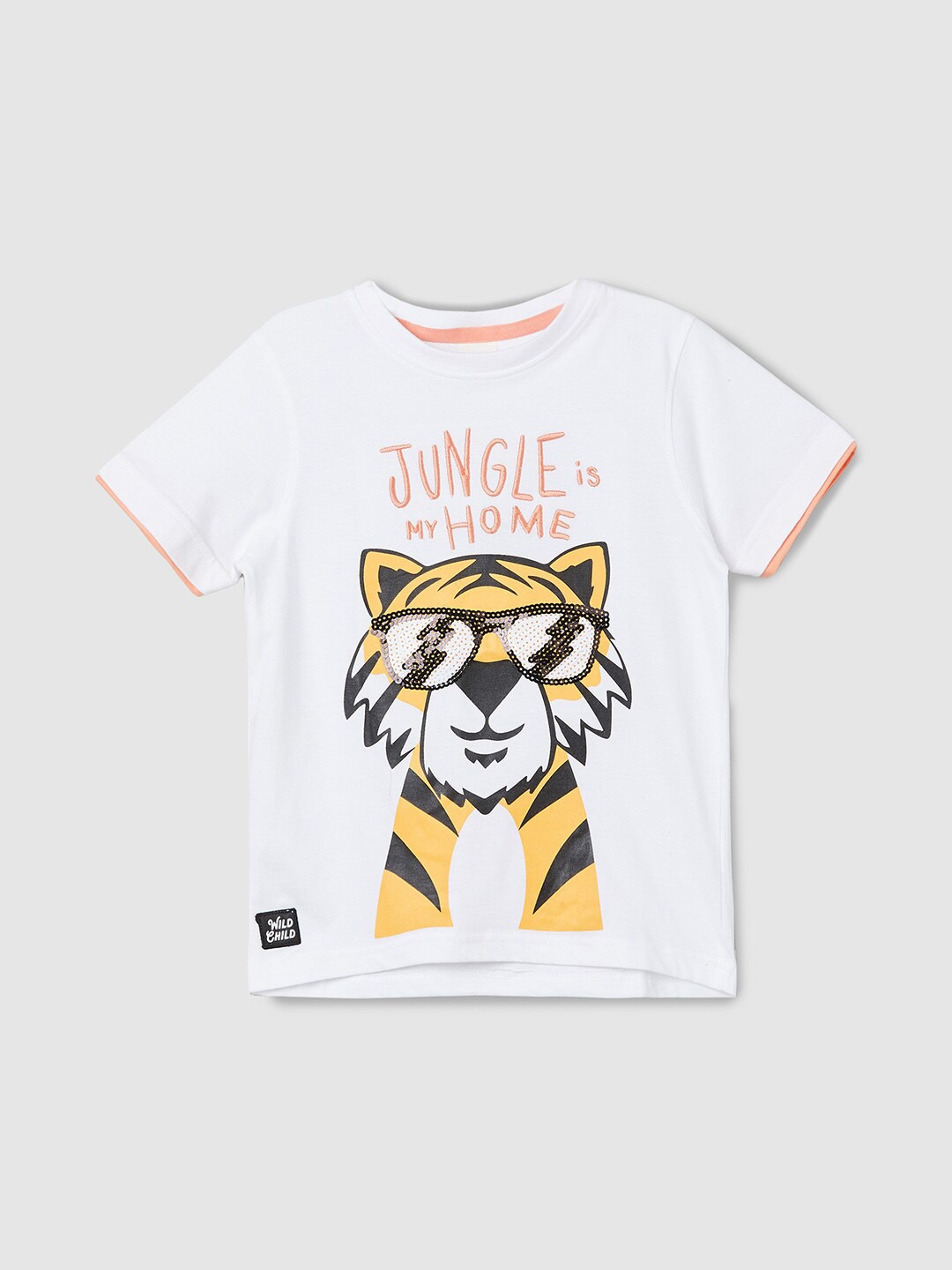 

max Boys Printed Pure Cotton T-shirt, White