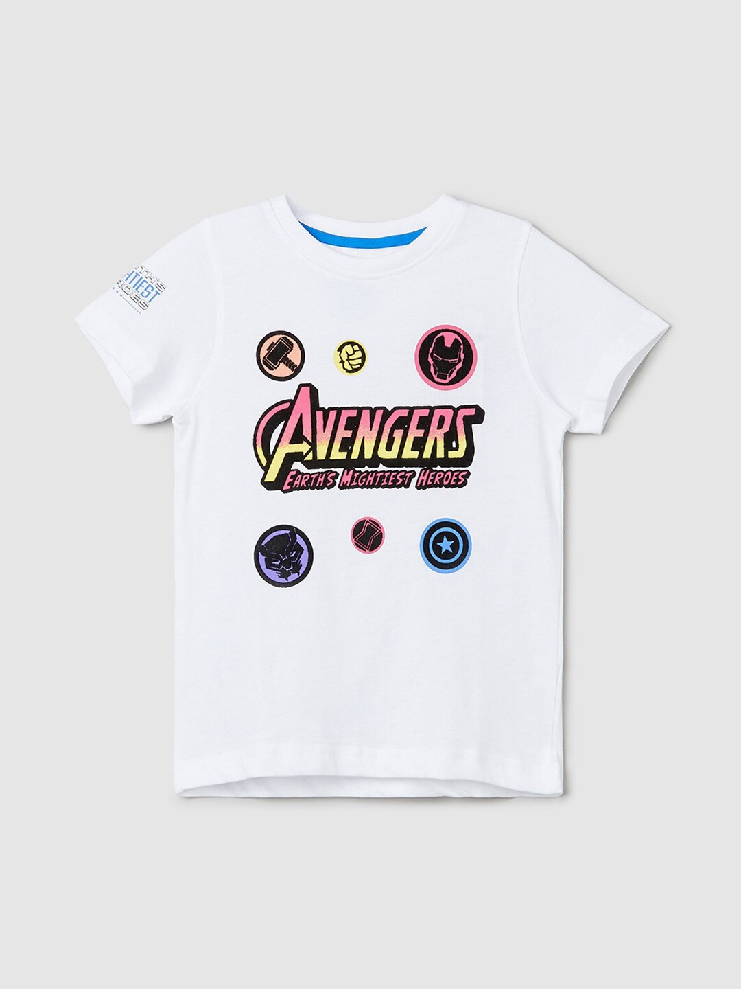 

max Boys Avengers Printed Pure Cotton T-shirt, White