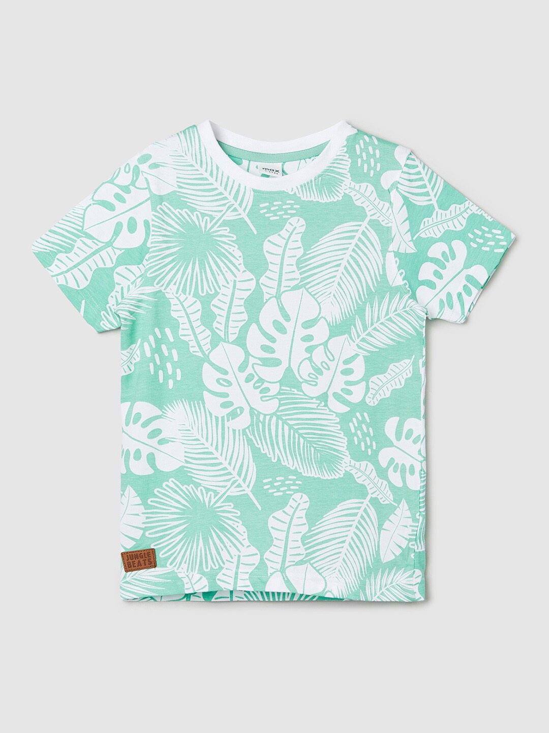 

max Boys Printed Pure Cotton T-shirt, Green