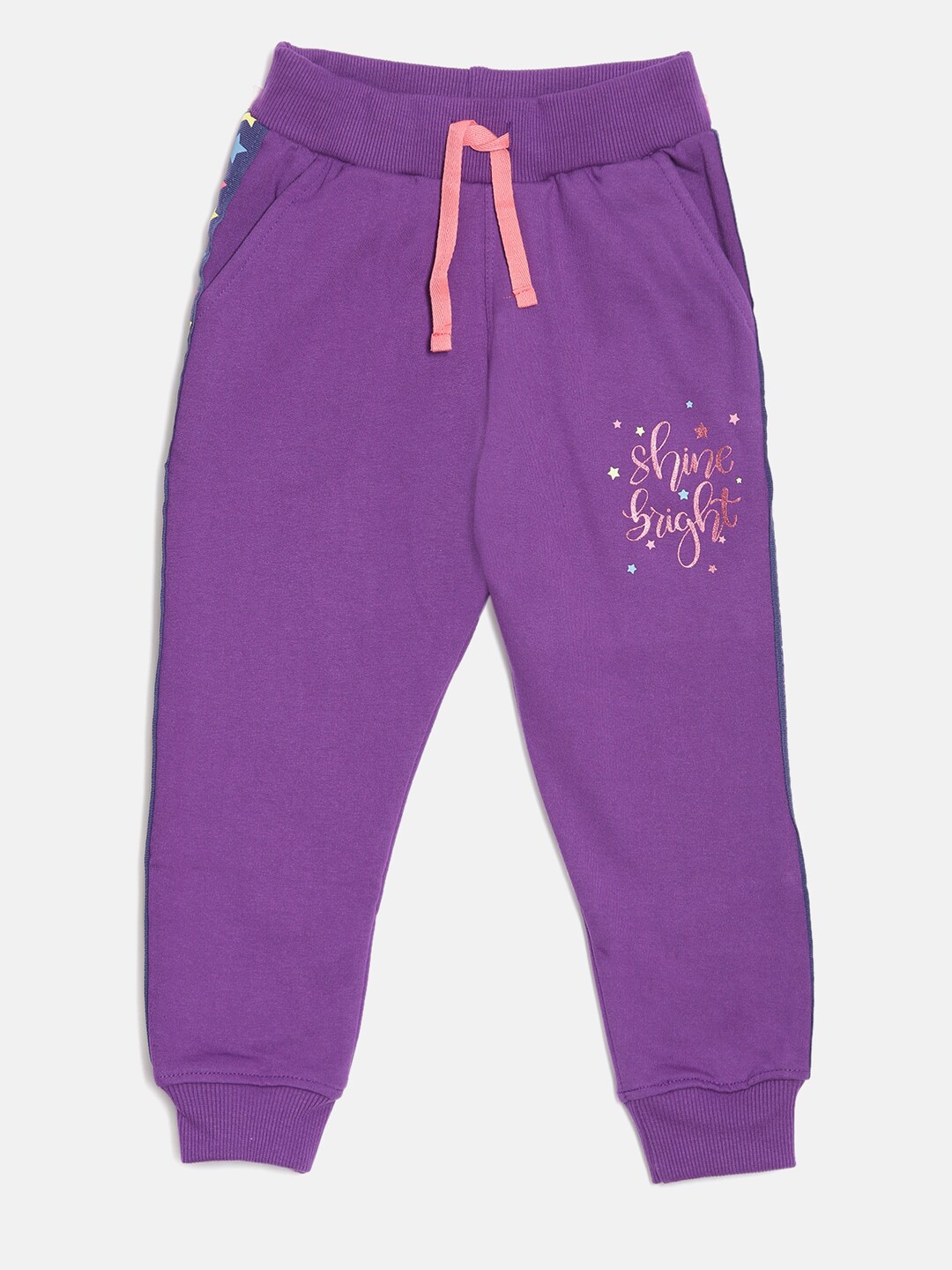 

DIXCY SCOTT Slimz Girls Typography Printed Joggers, Purple