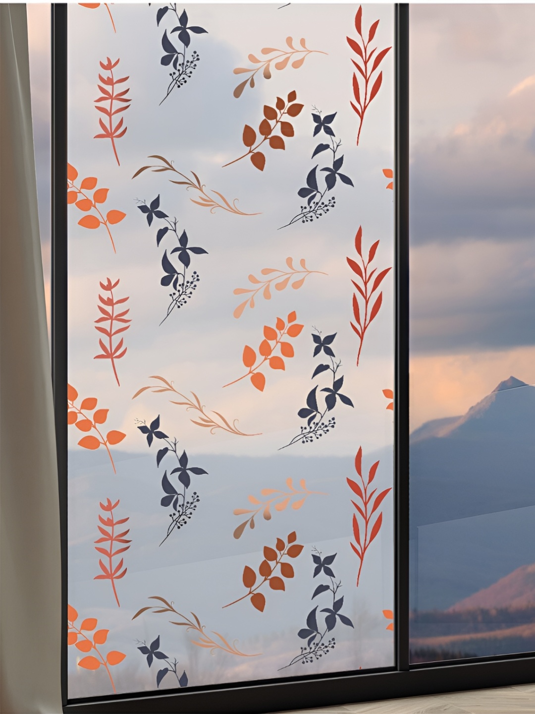 CVANU Transparent & Brown Printed Self-Adhesive Window Film Decals & Stickers