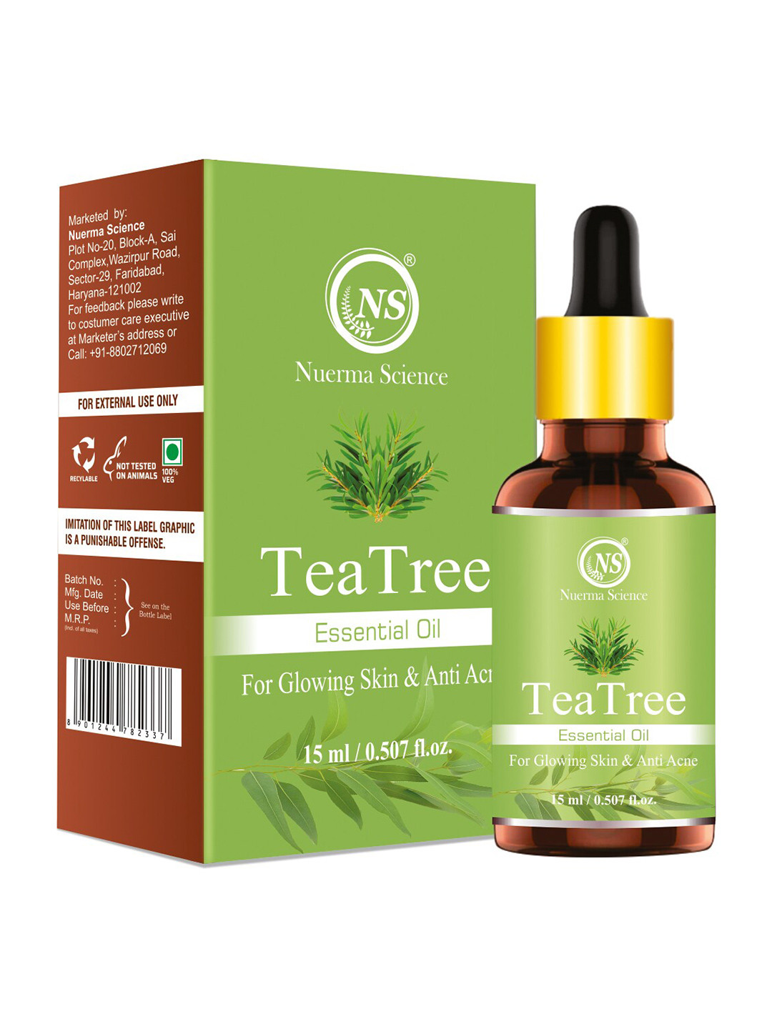 

Nuerma Science Tea Tree Essential Oil - 15ml, Green