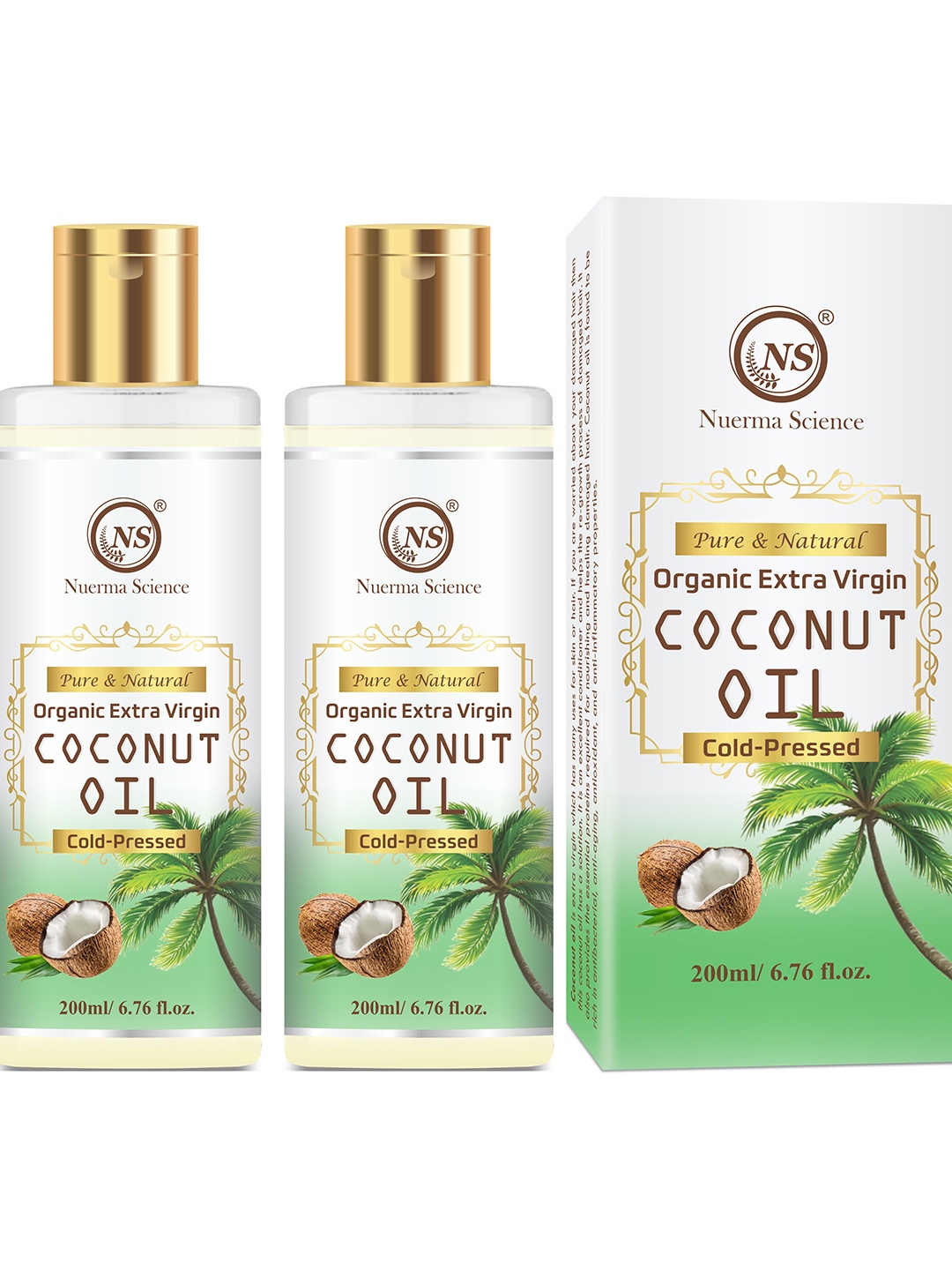 

Nuerma Science 2-Pcs Organic Extra Virgin Coconut Oil - 200ml Each, Na