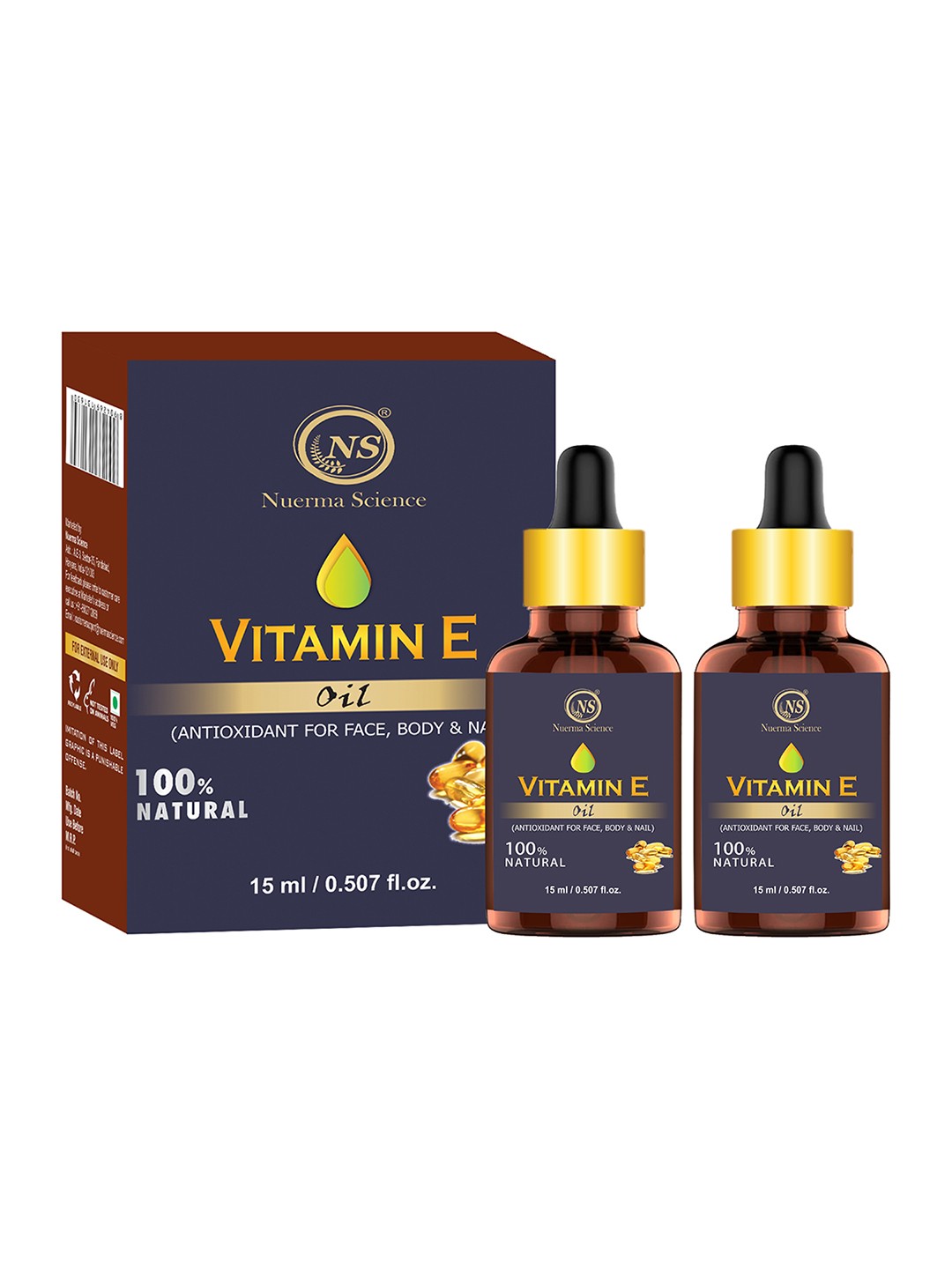 

Nuerma Science 2-Pcs Vitamin E Essential Oil - 15ml Each, Na