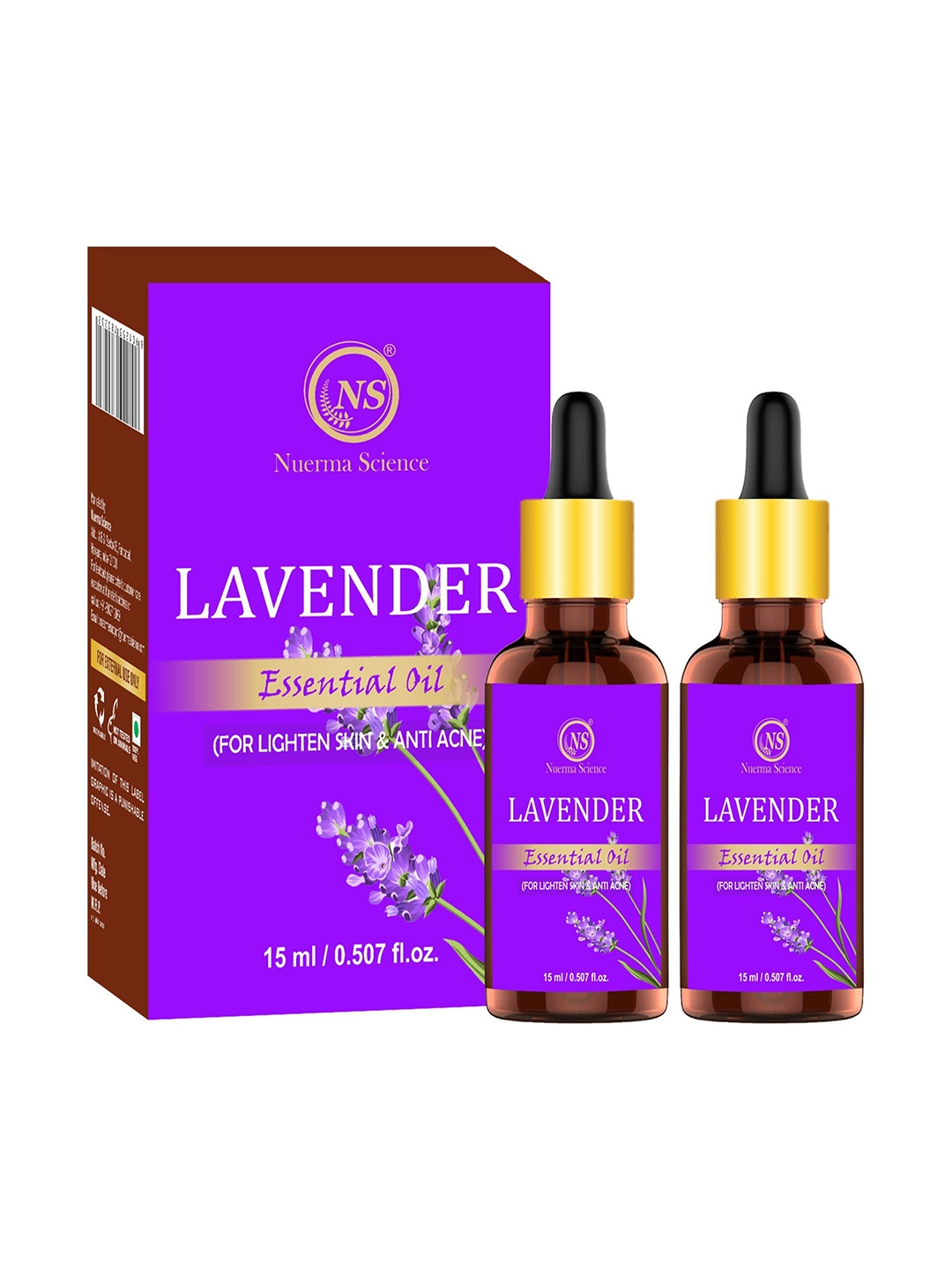 

Nuerma Science Set of 2 Pure Lavender Essential Oil - 15 ml each, Purple