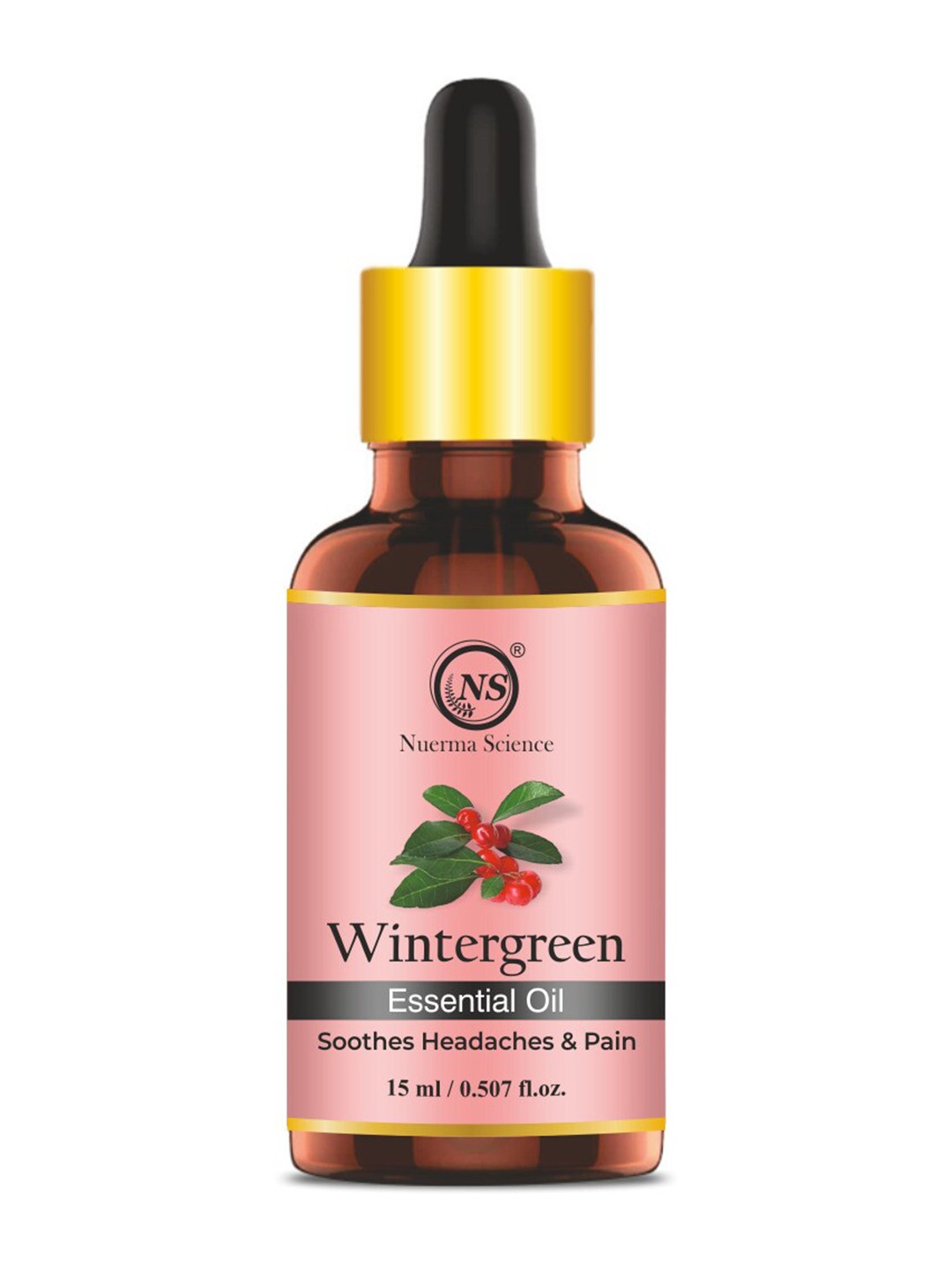 

Nuerma Science Wintergreen Pure Essential Oil for Headaches & Pain - 15 ml, Pink