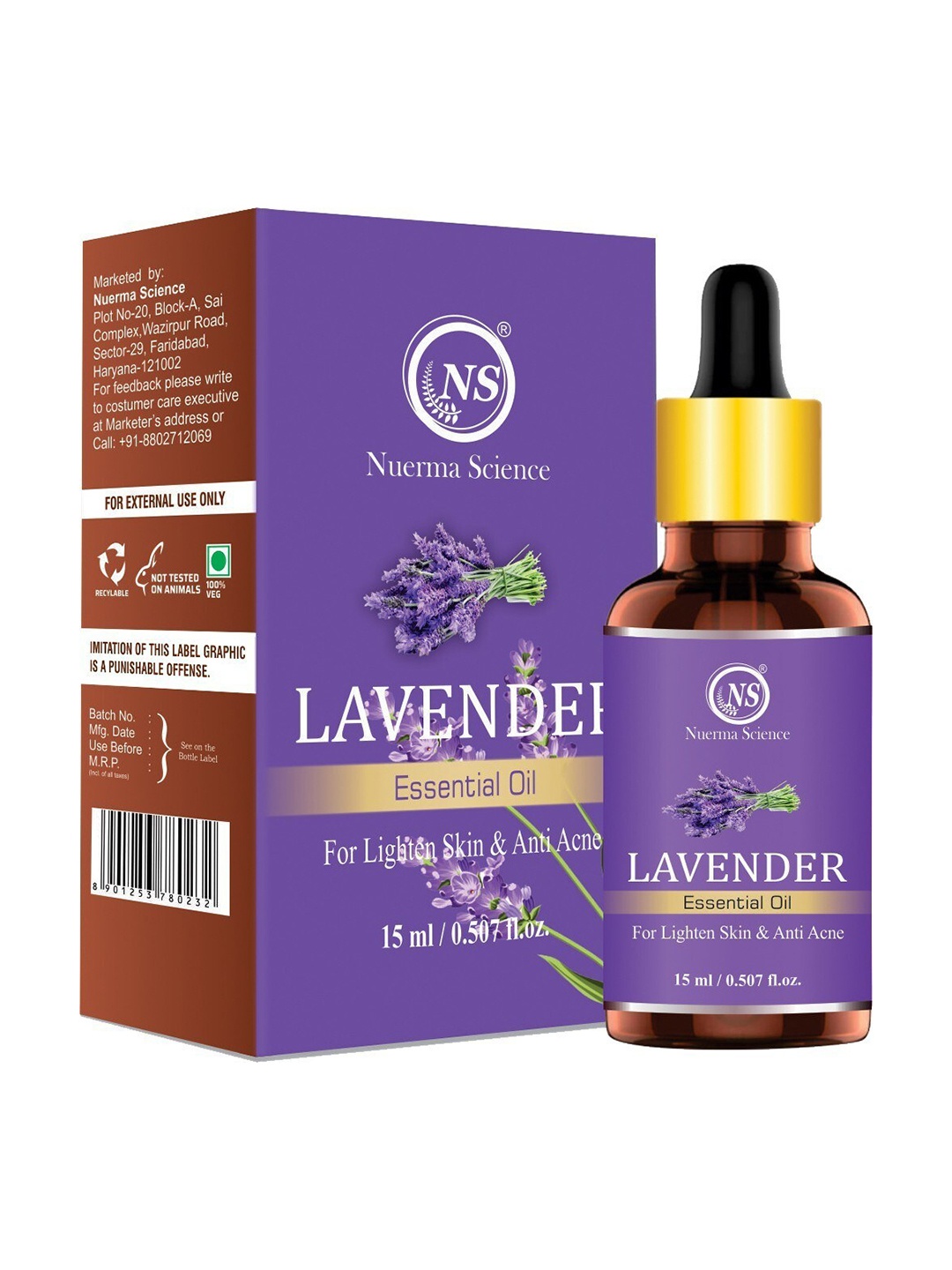 

Nuerma Science Pure Lavender Essential Oil - 15 ml, Purple