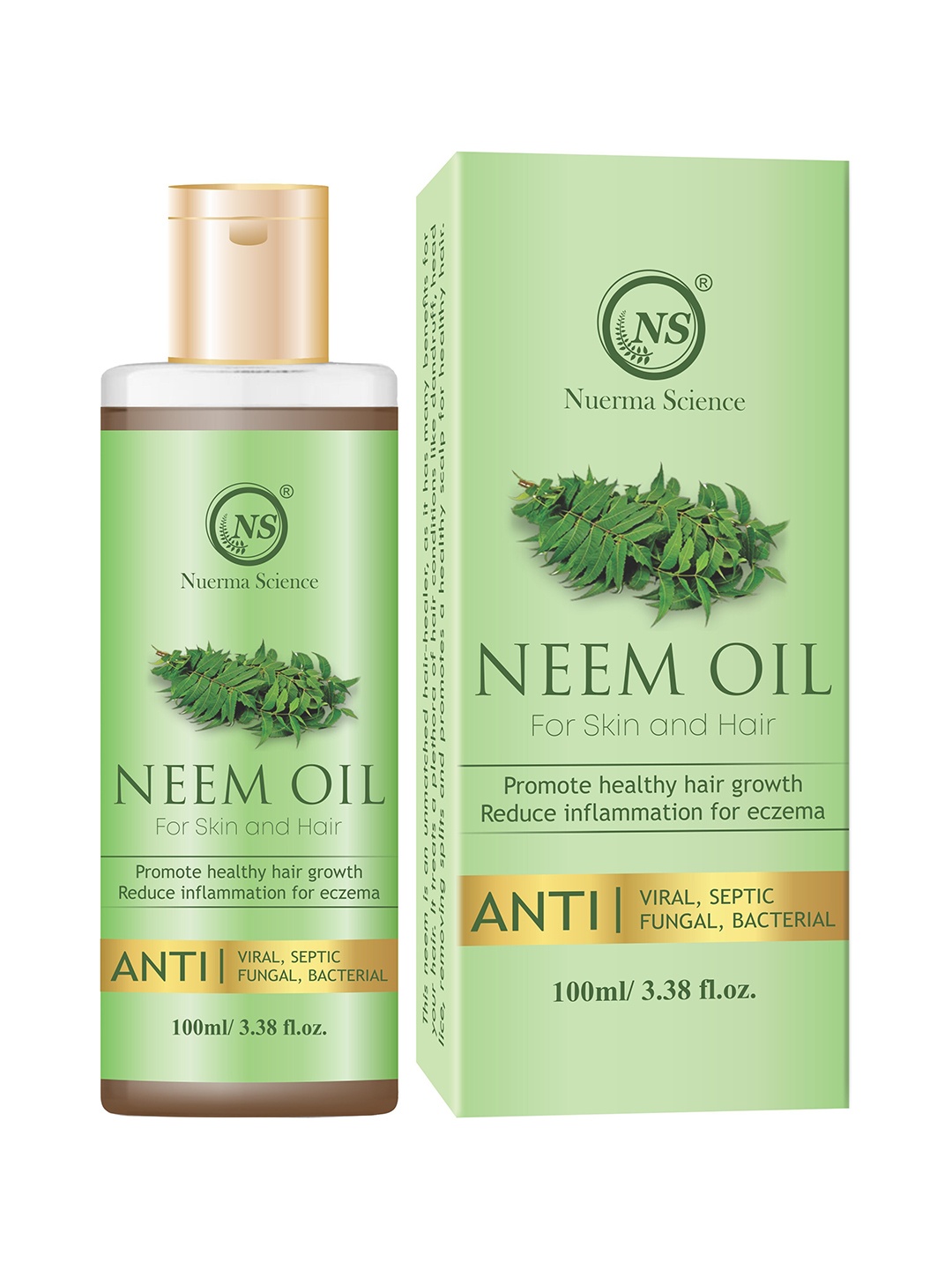 

Nuerma Science Pure Neem Oil For Hair & Skin - 100ml, Green